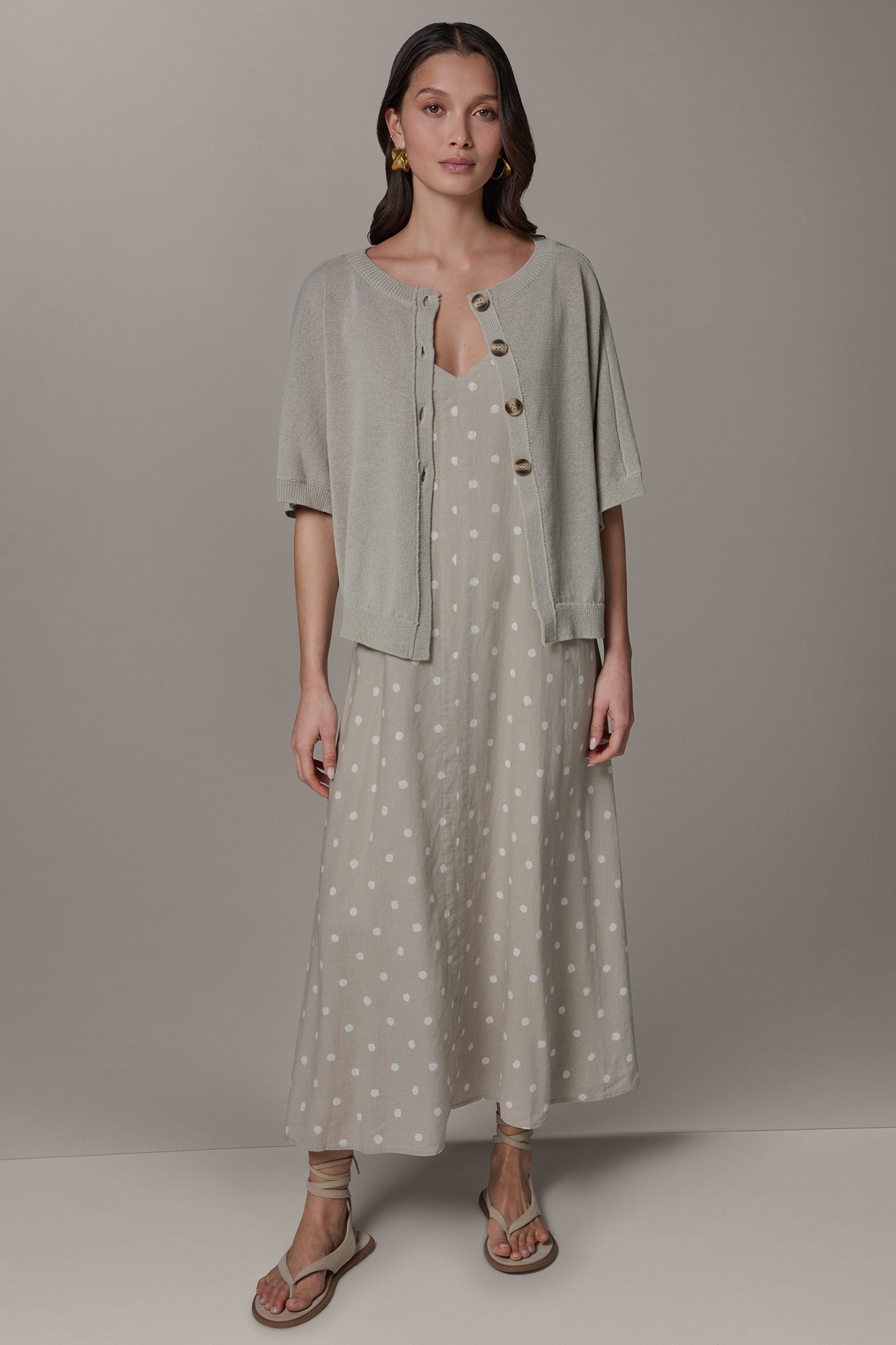 CREW NECK SHORT SLEEVE CARDIGAN VIEW 8 | Clothing