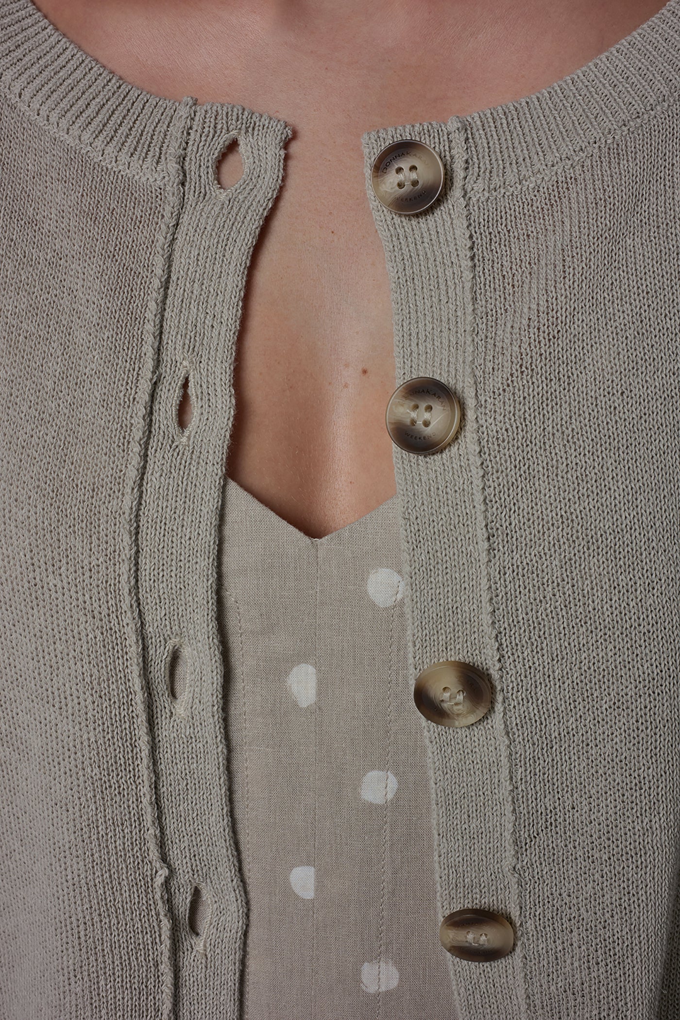 CREW NECK SHORT SLEEVE CARDIGAN VIEW 5 | Clothing