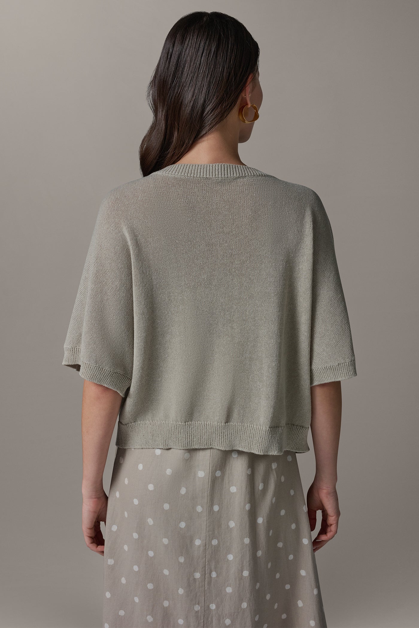 CREW NECK SHORT SLEEVE CARDIGAN | View 2 | Clothing