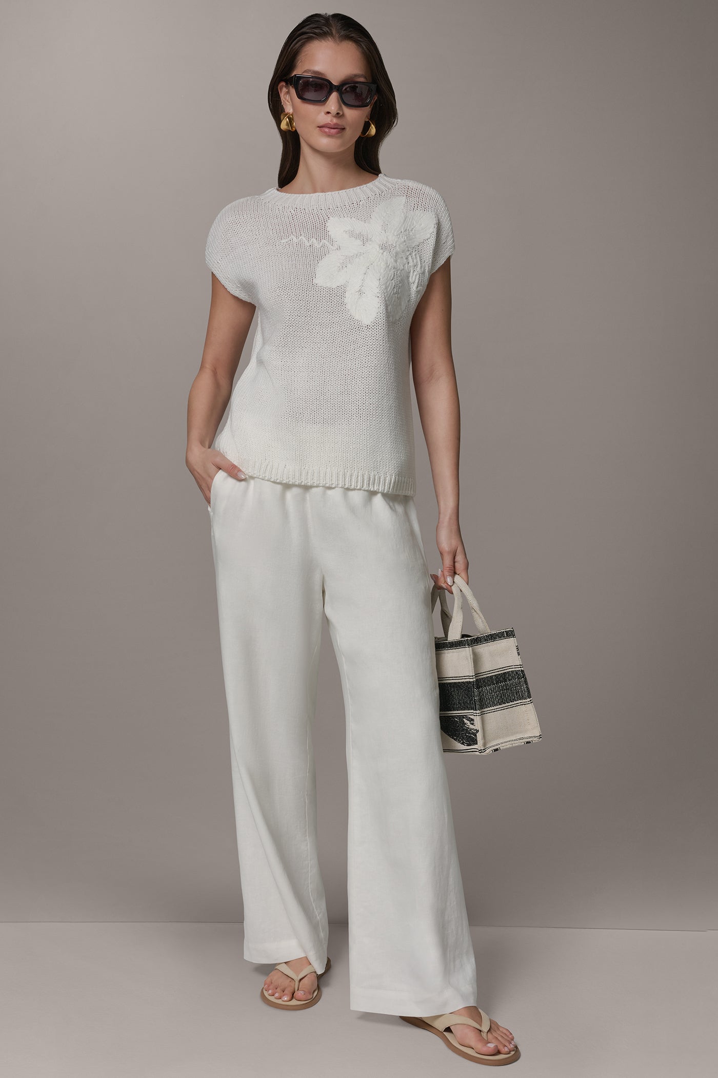 SLEEVELESS CREW NECK SWEATER VIEW 6 | Casual Collection