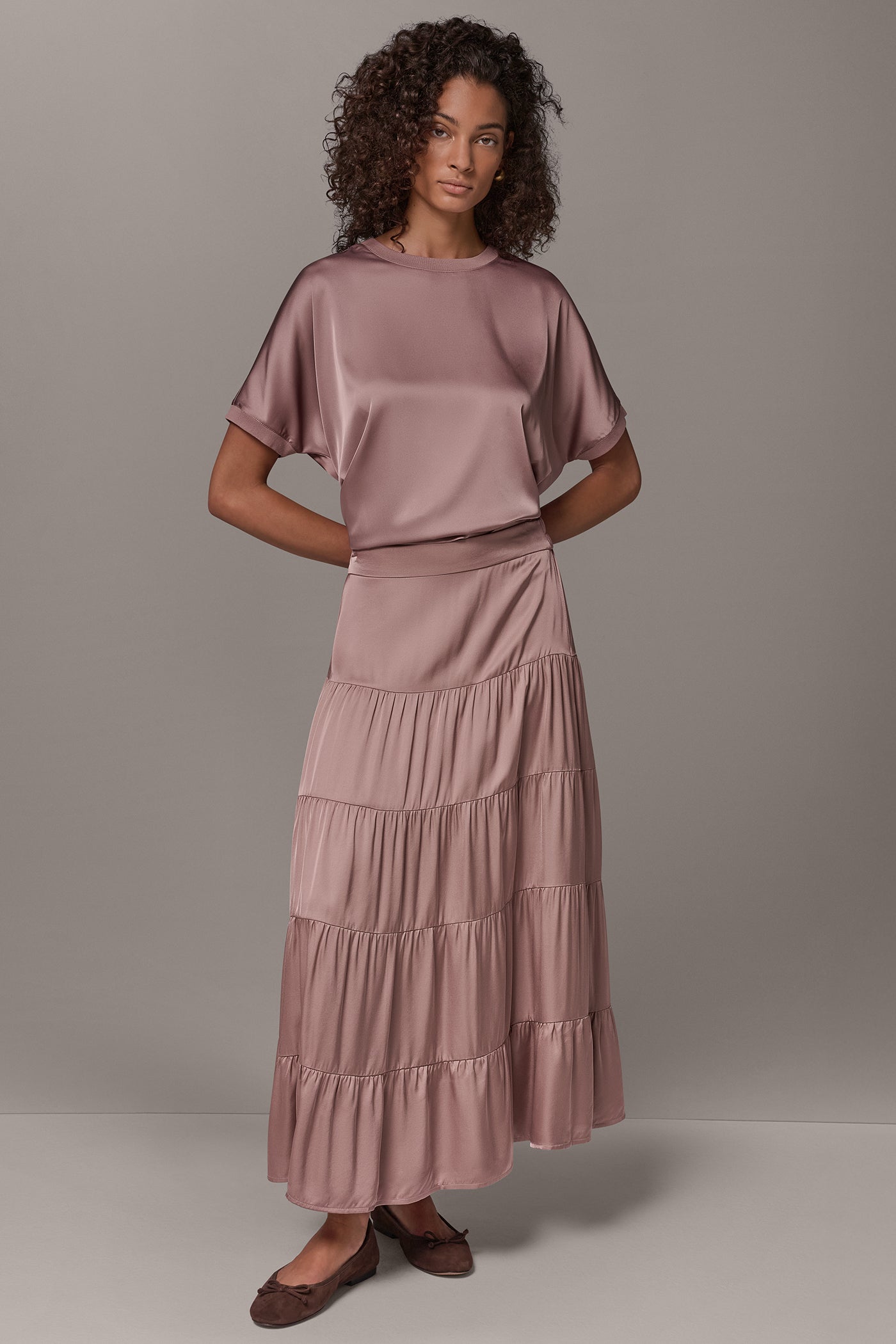 SATIN FLAT FRONT PRARIE SKIRT VIEW 5