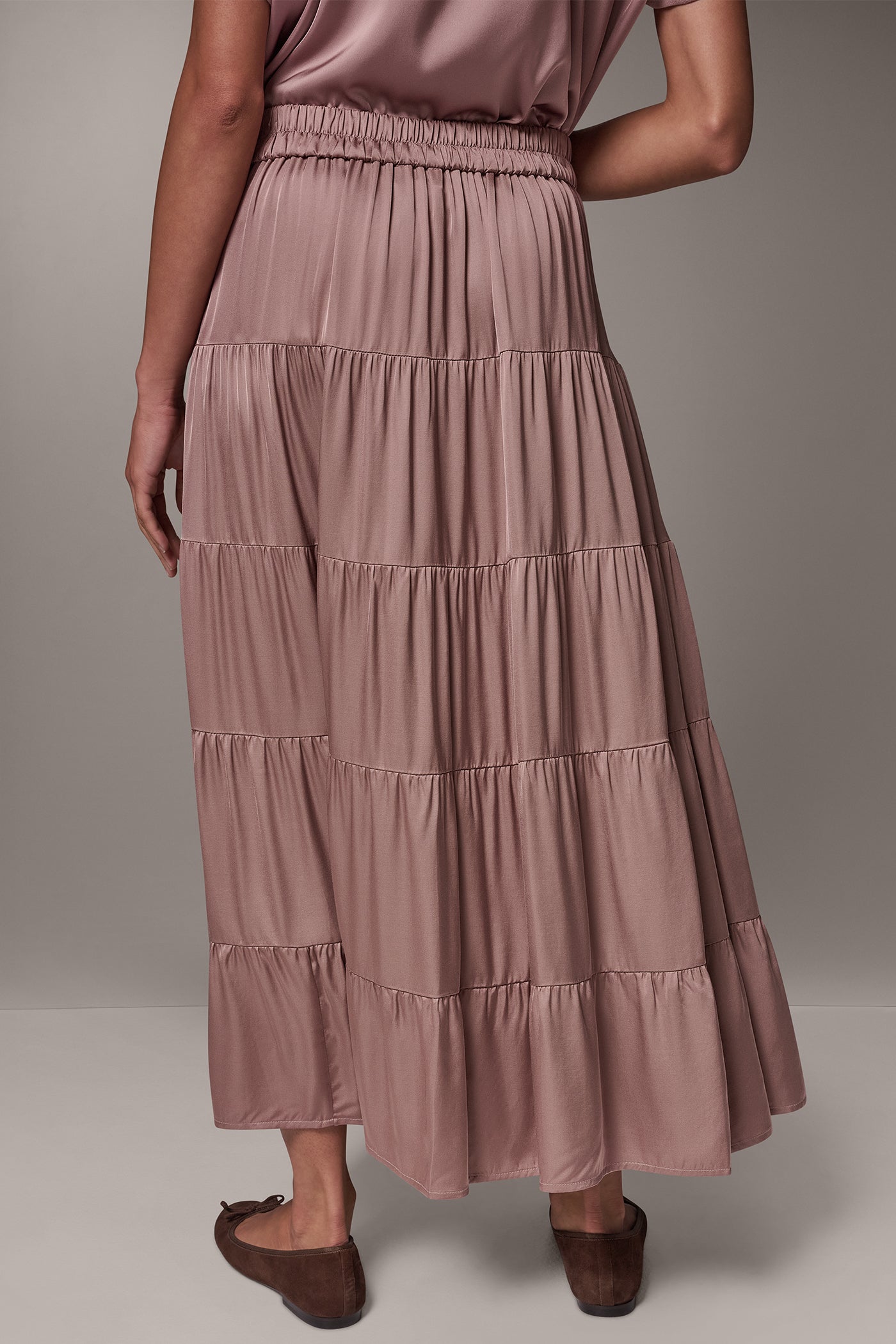SATIN FLAT FRONT PRARIE SKIRT VIEW 2