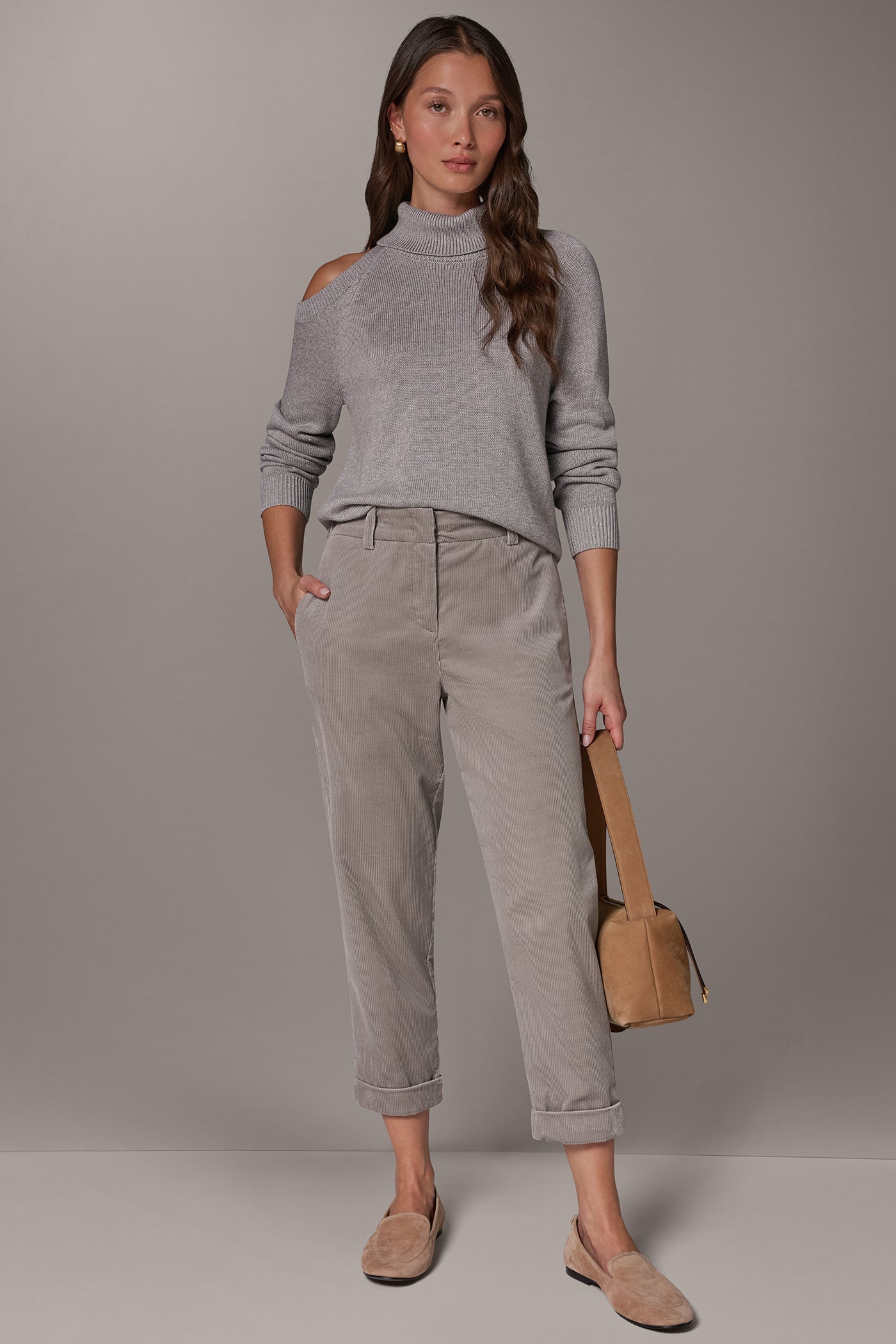 MID-RISE CORDUROY ANKLE PANT VIEW 6
