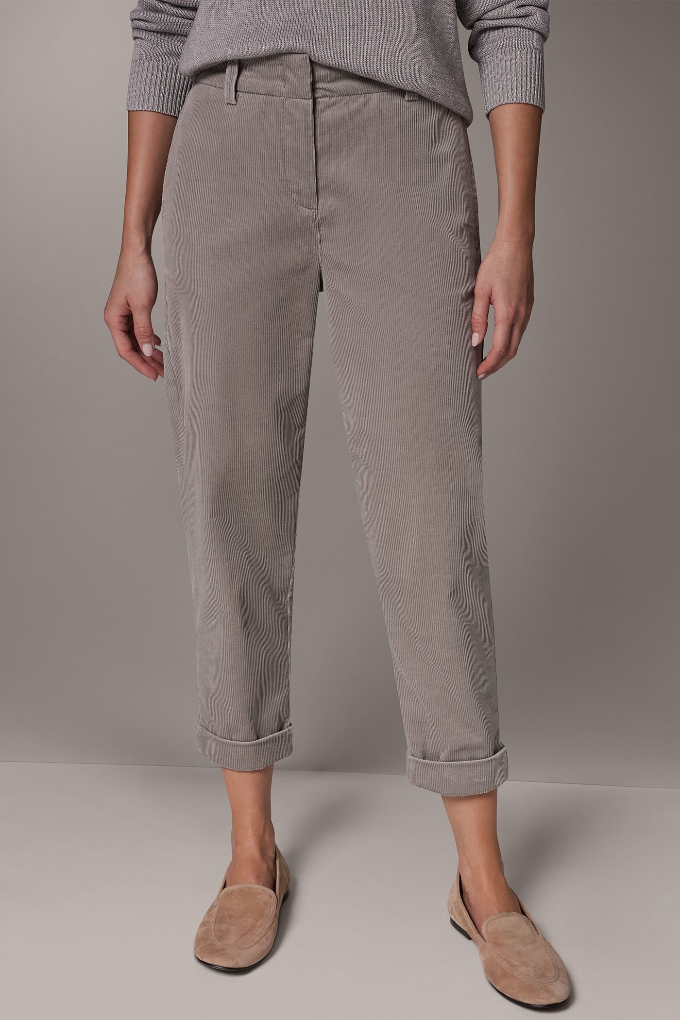 MID-RISE CORDUROY ANKLE PANT VIEW 1