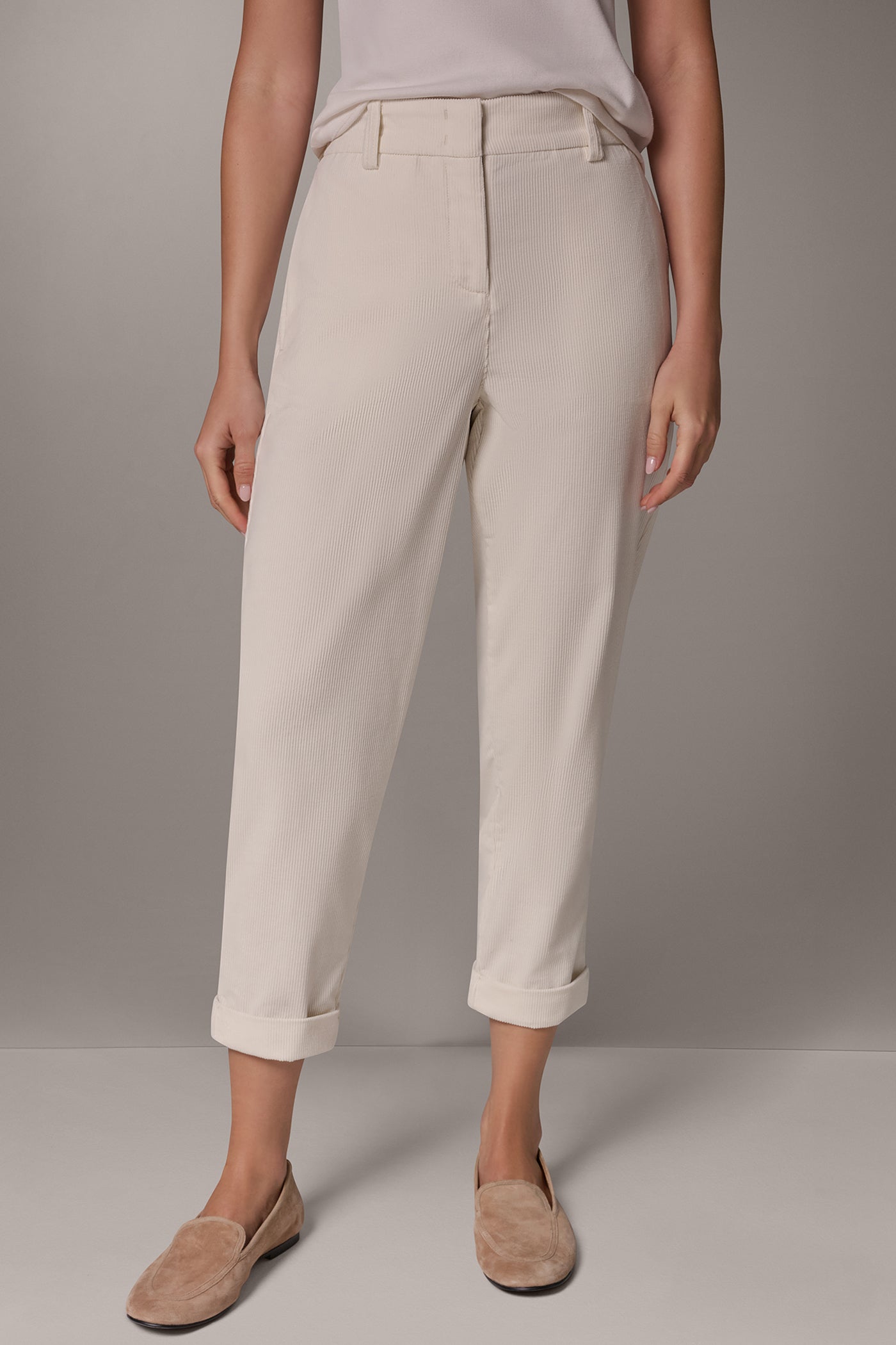 MID-RISE CORDUROY ANKLE PANT VIEW 1