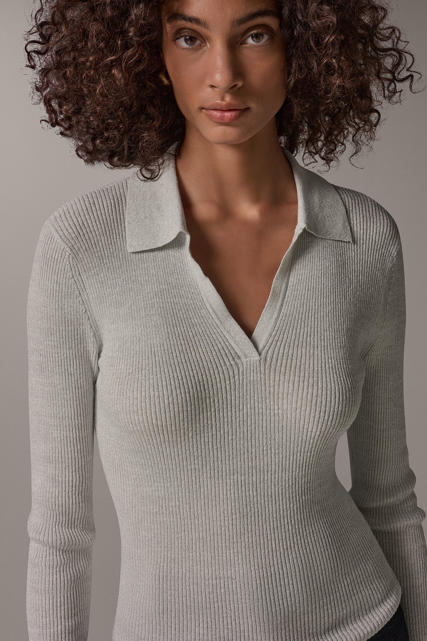 RIB POLO SWEATER VIEW 4