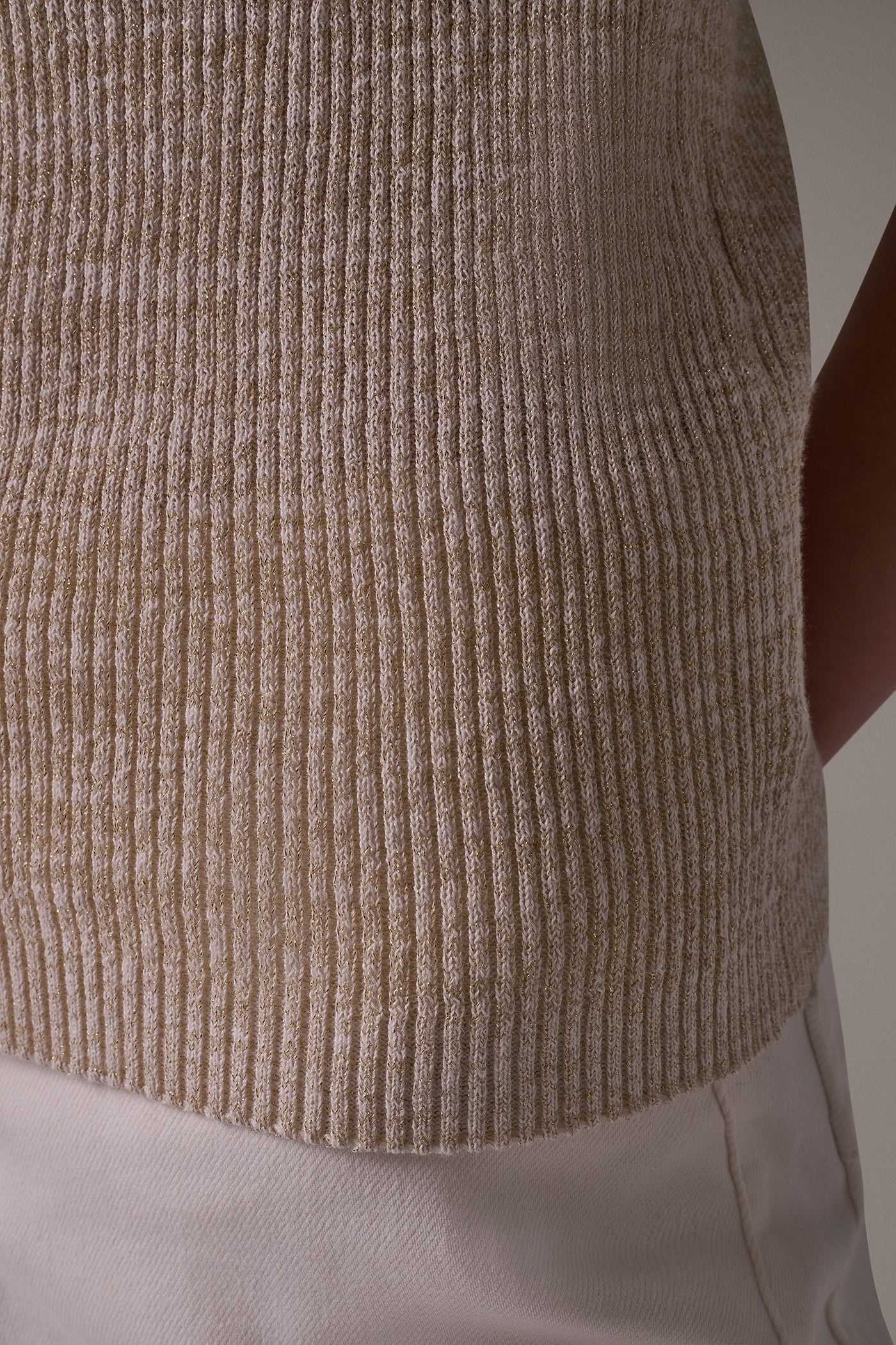 ELBOW SLEEVE RIB POLO SWEATER VIEW 6