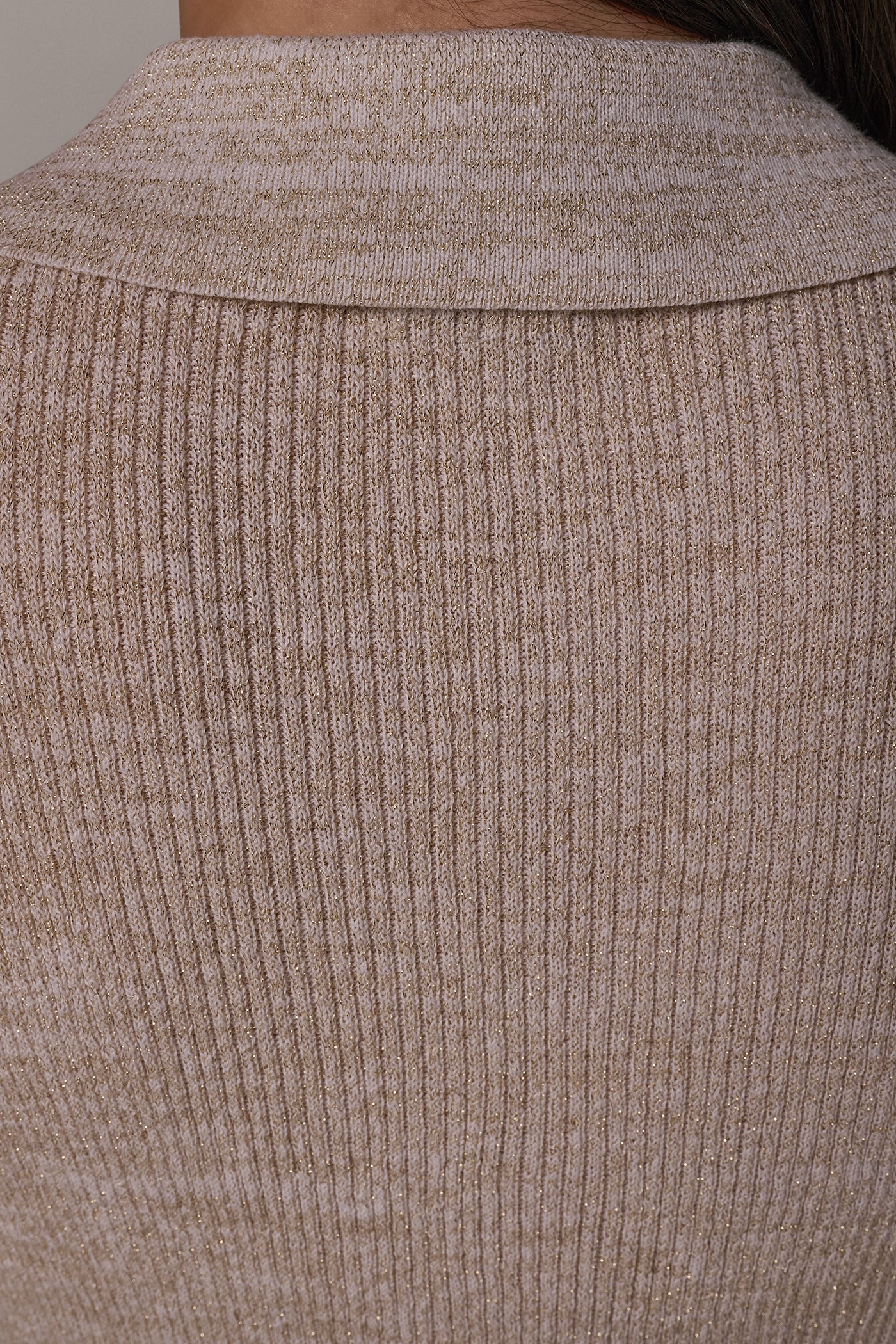 ELBOW SLEEVE RIB POLO SWEATER VIEW 5