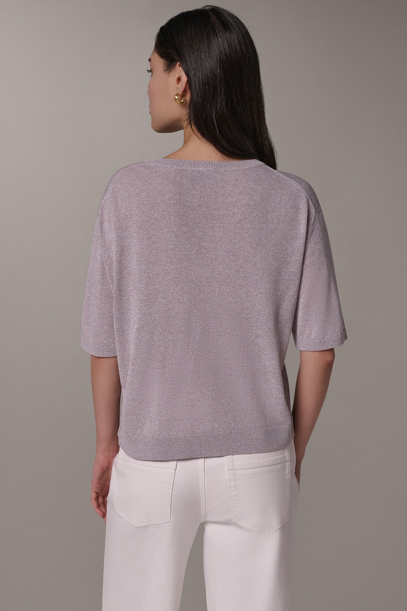 METALLIC ELBOW SLEEVE SWEATER VIEW 2