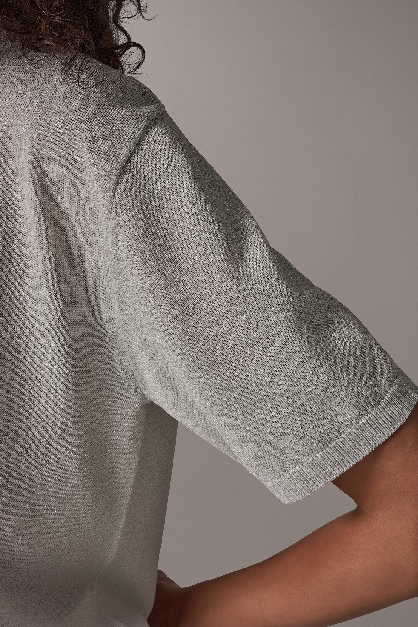 METALLIC ELBOW SLEEVE SWEATER VIEW 5