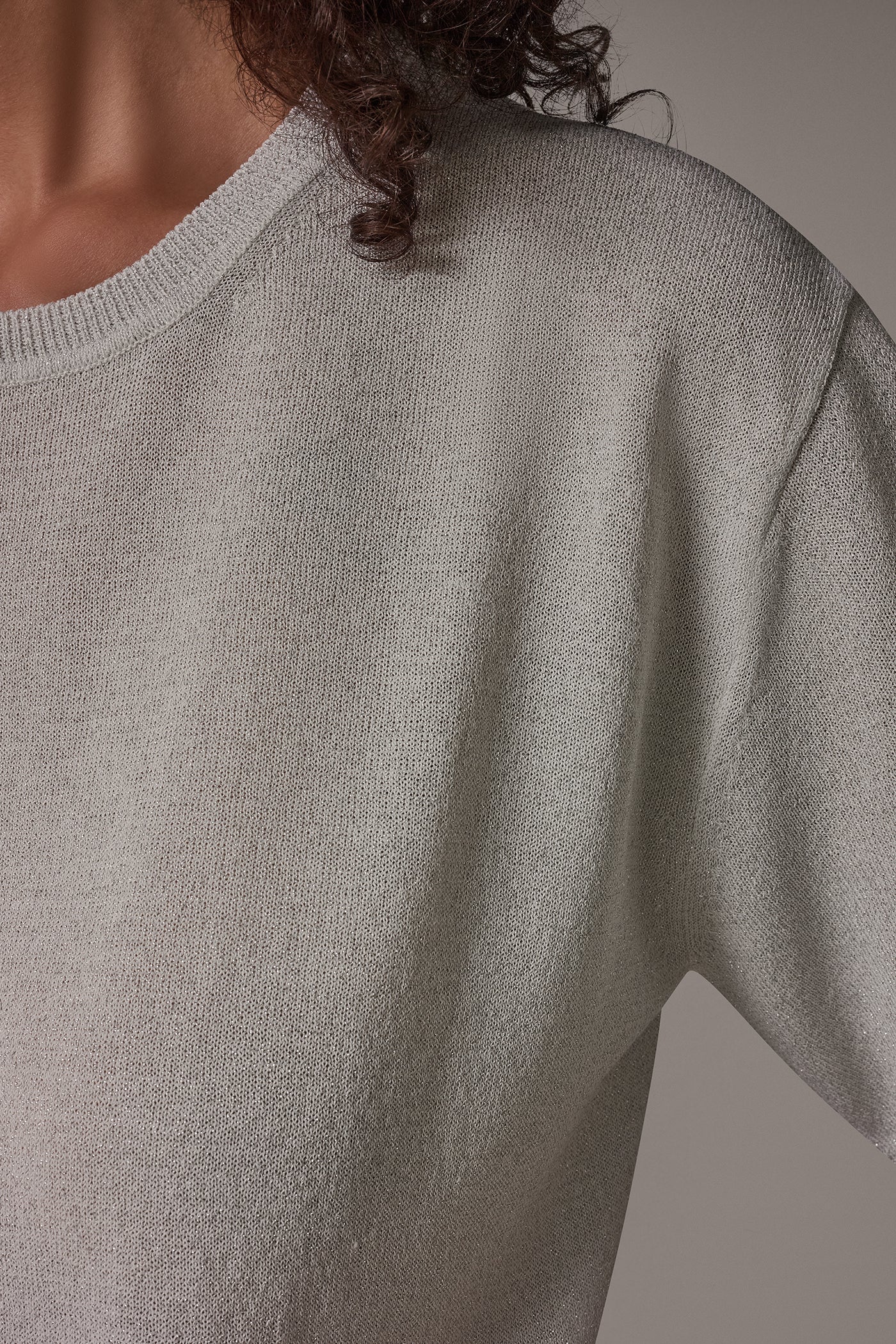 METALLIC ELBOW SLEEVE SWEATER VIEW 7
