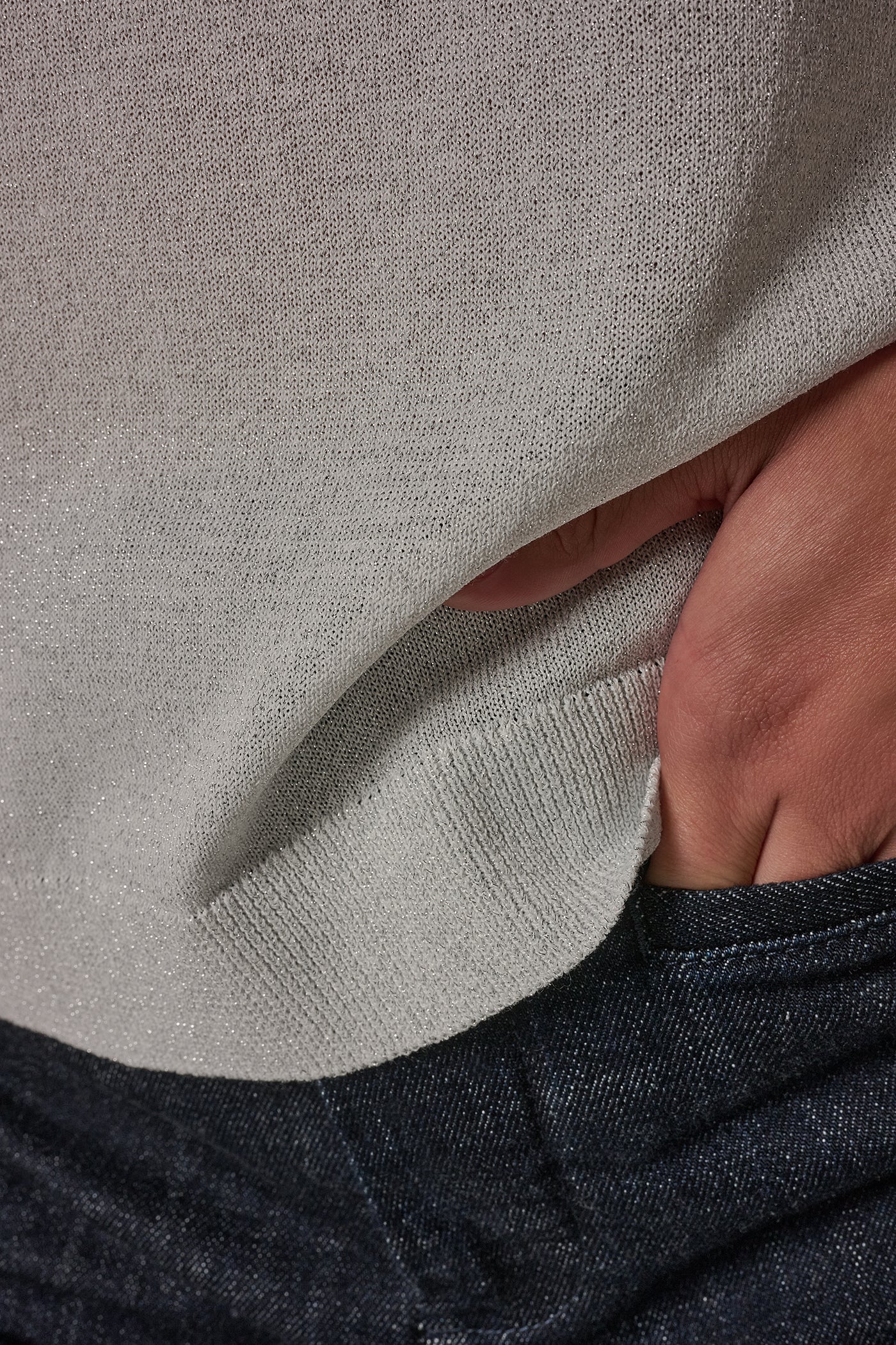 METALLIC ELBOW SLEEVE SWEATER VIEW 6
