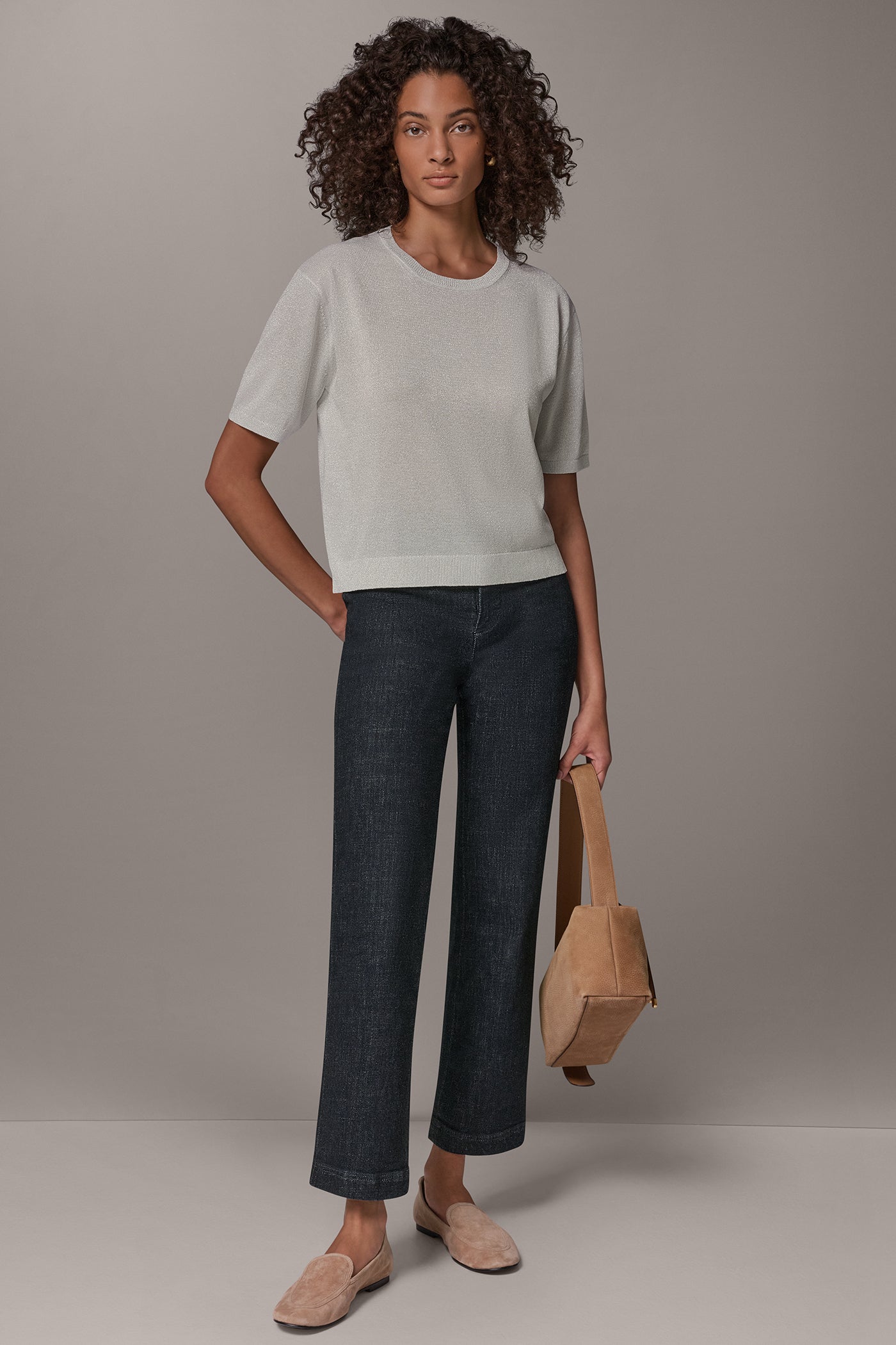METALLIC ELBOW SLEEVE SWEATER VIEW 8