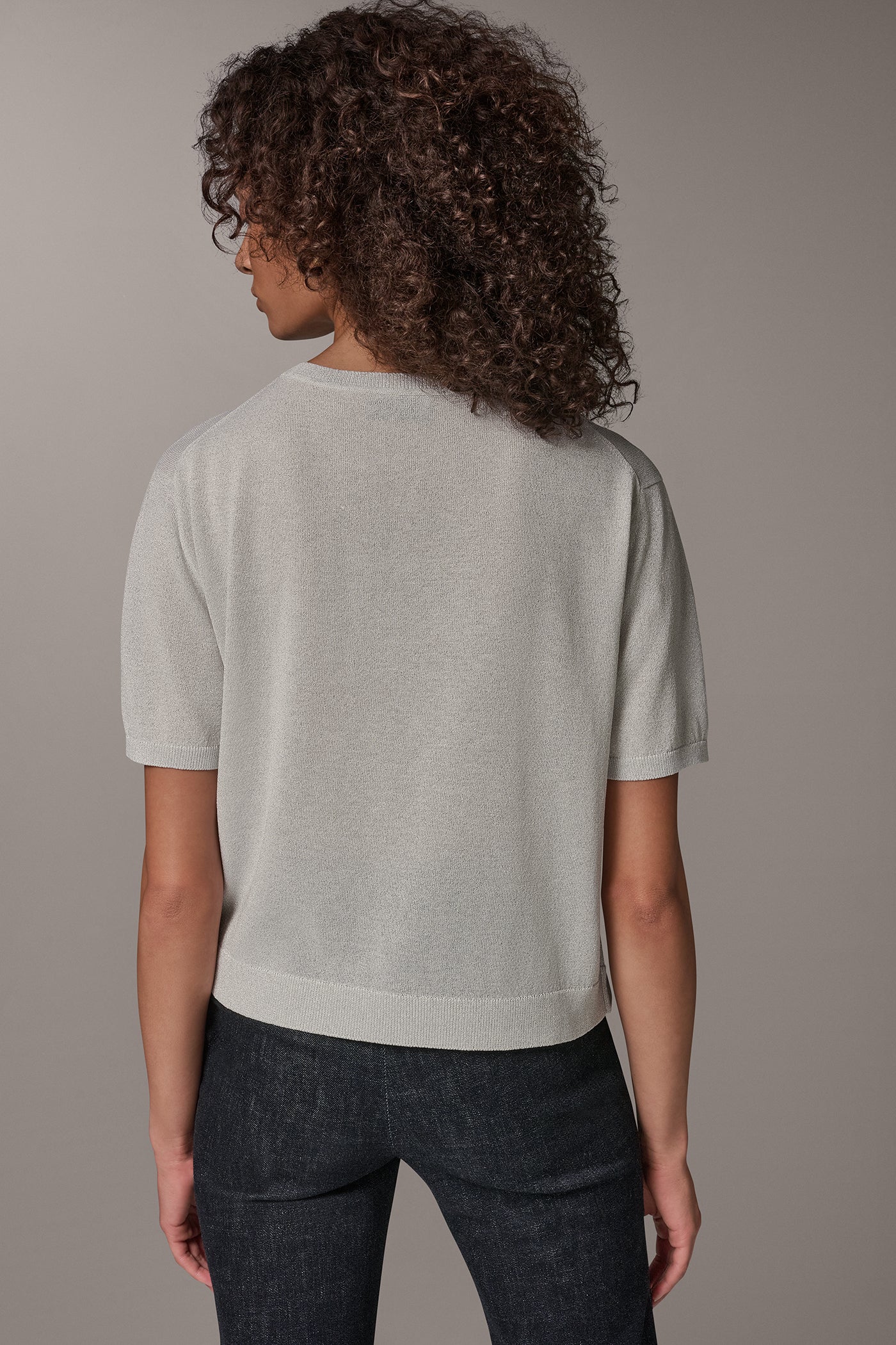 METALLIC ELBOW SLEEVE SWEATER VIEW 3