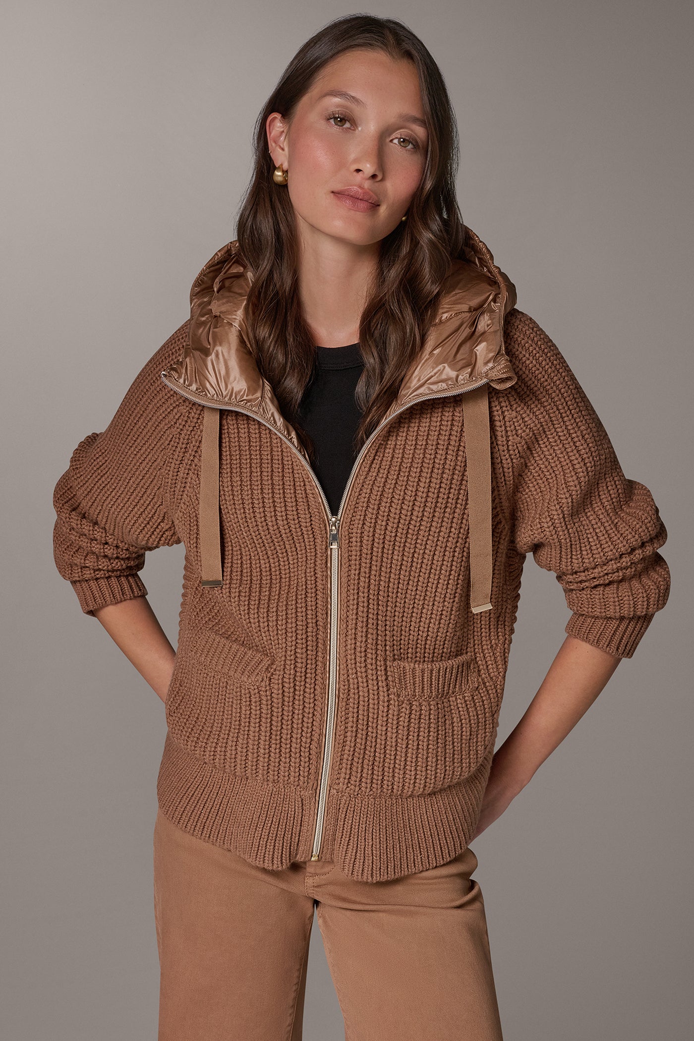 MIXED MEDIA HOODED DOWN PUFFER VIEW 3 | Included in discounts