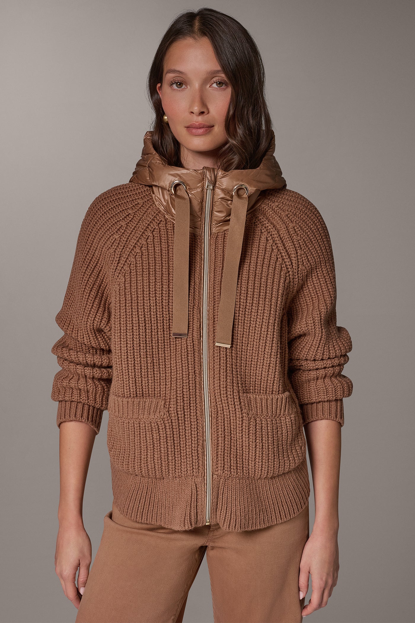MIXED MEDIA HOODED DOWN PUFFER VIEW 4 | Included in discounts