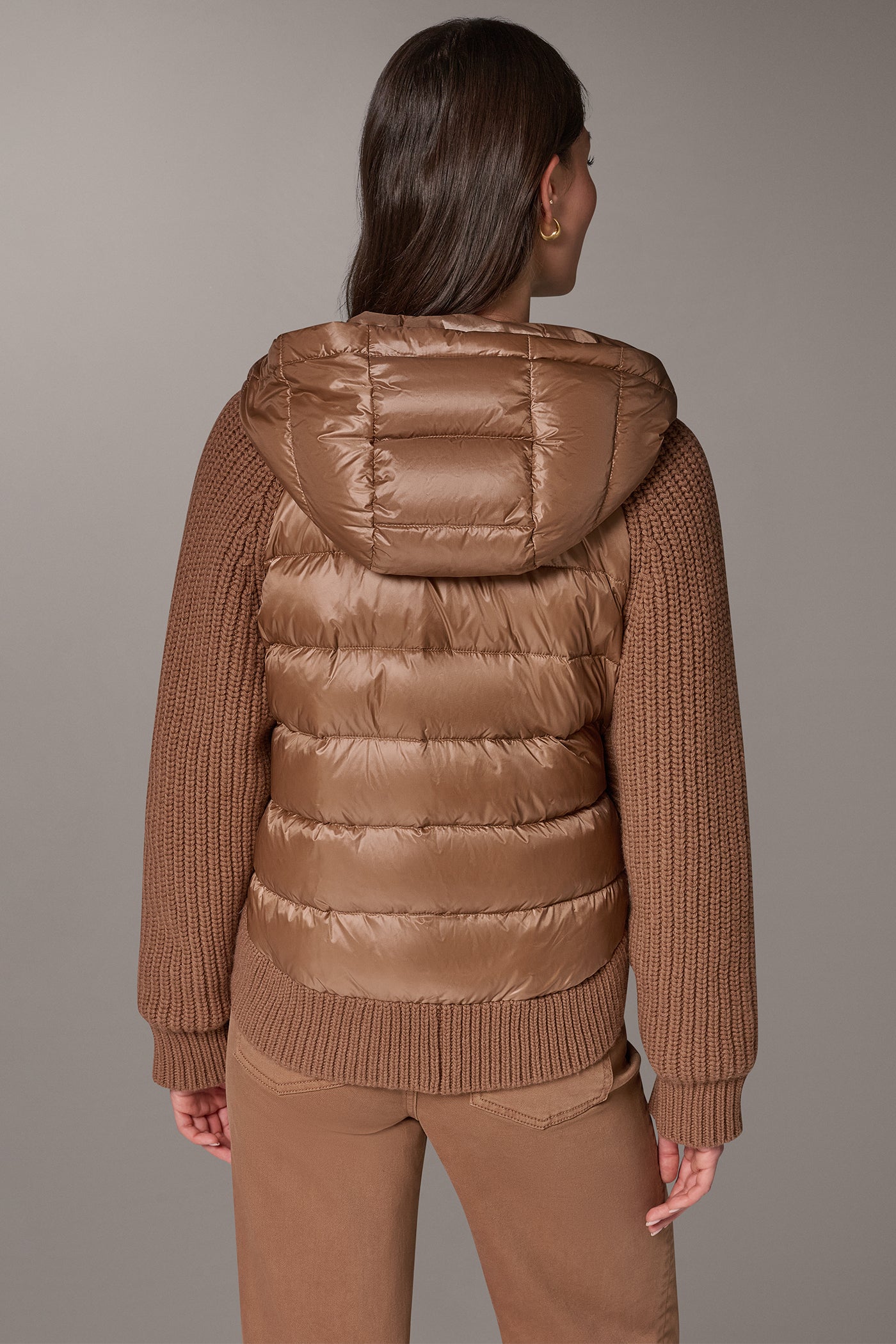 MIXED MEDIA HOODED DOWN PUFFER VIEW 9 | Included in discounts