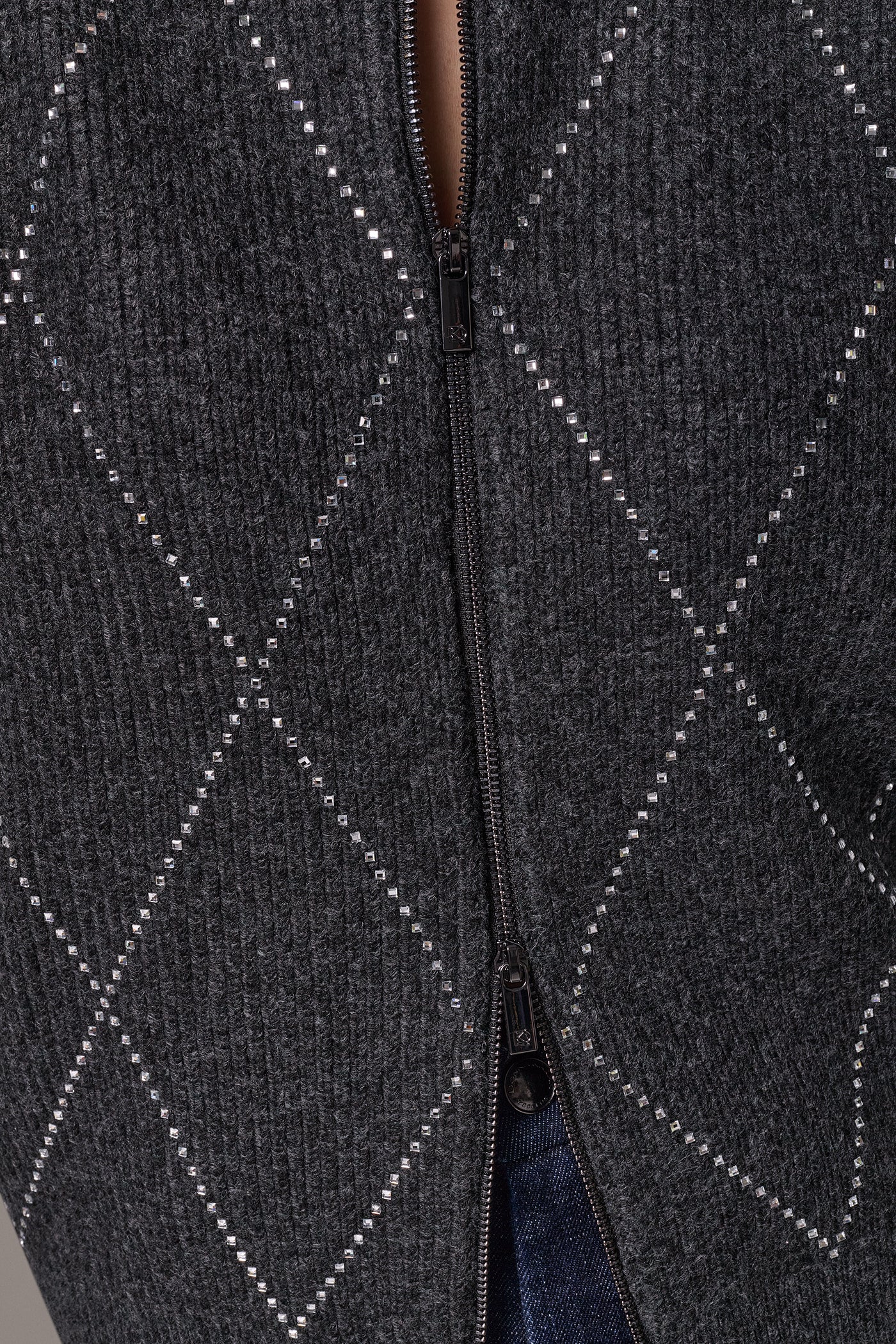 CRYSTAL ZIP BOMBER CARDIGAN VIEW 7