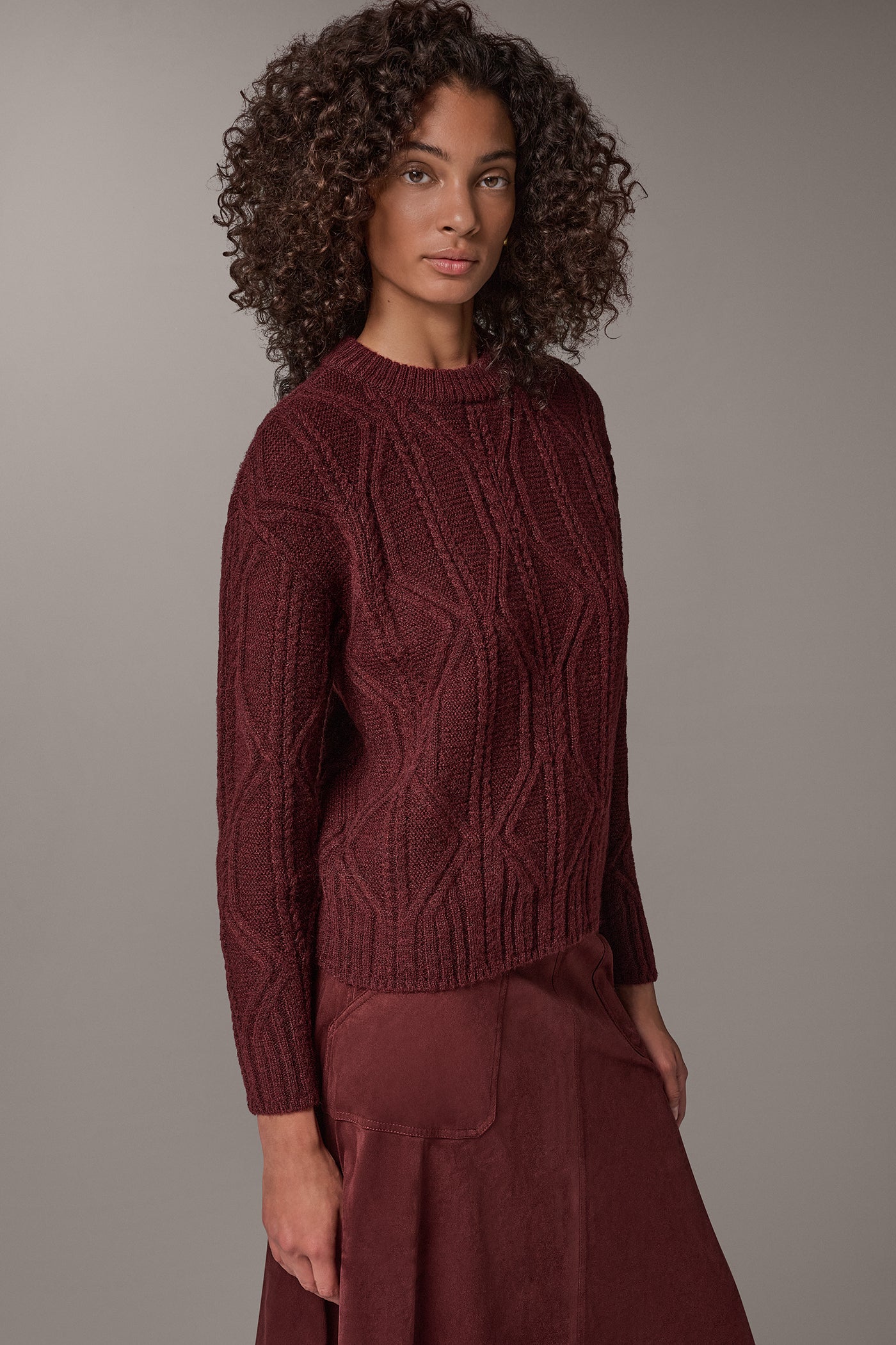 CABLE KNIT SWEATER VIEW 3 | Clothing