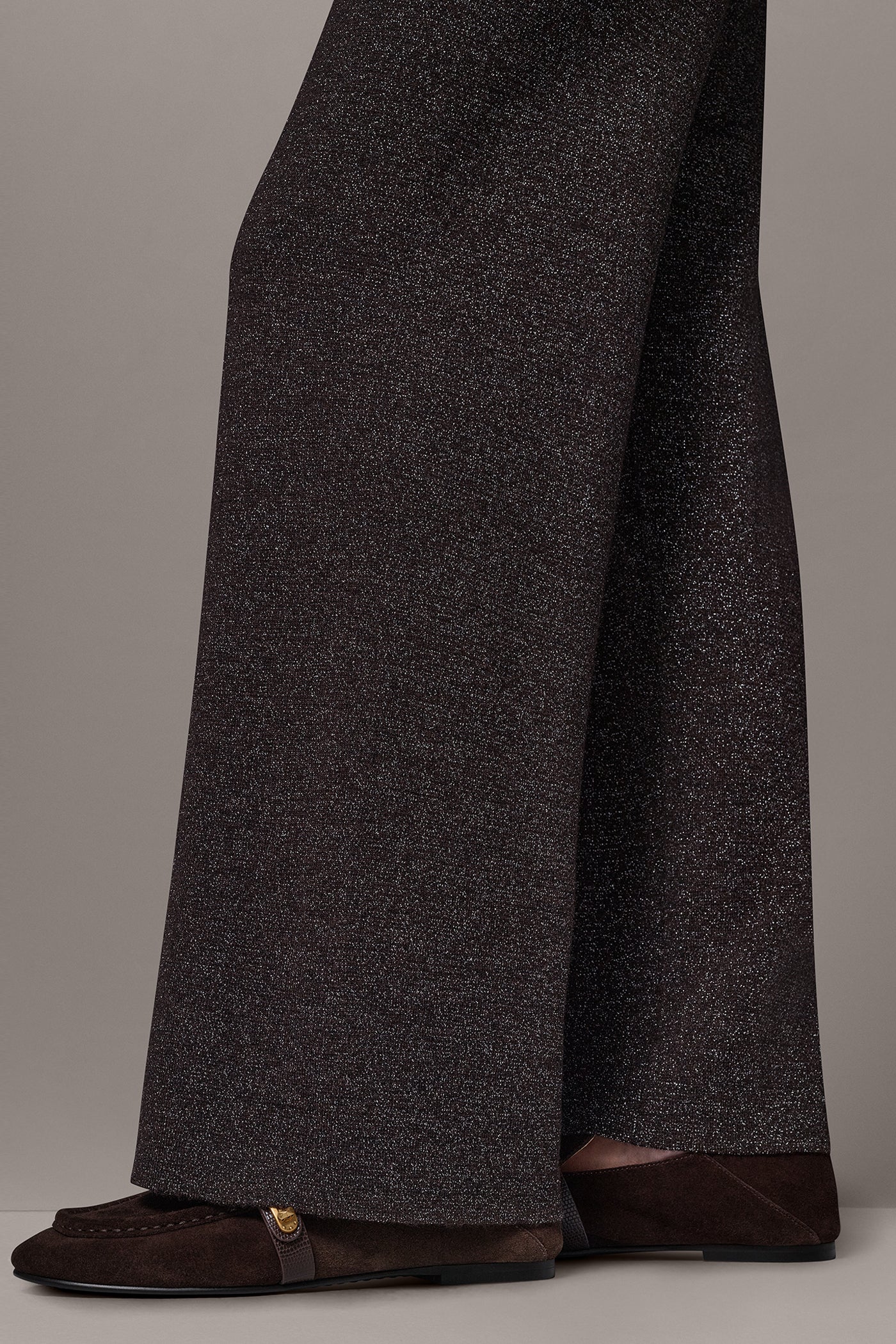 HIGH-RISE METALLIC WOOL BLEND PANT VIEW 5 | Donna Karan Weekend Pants & Skirts