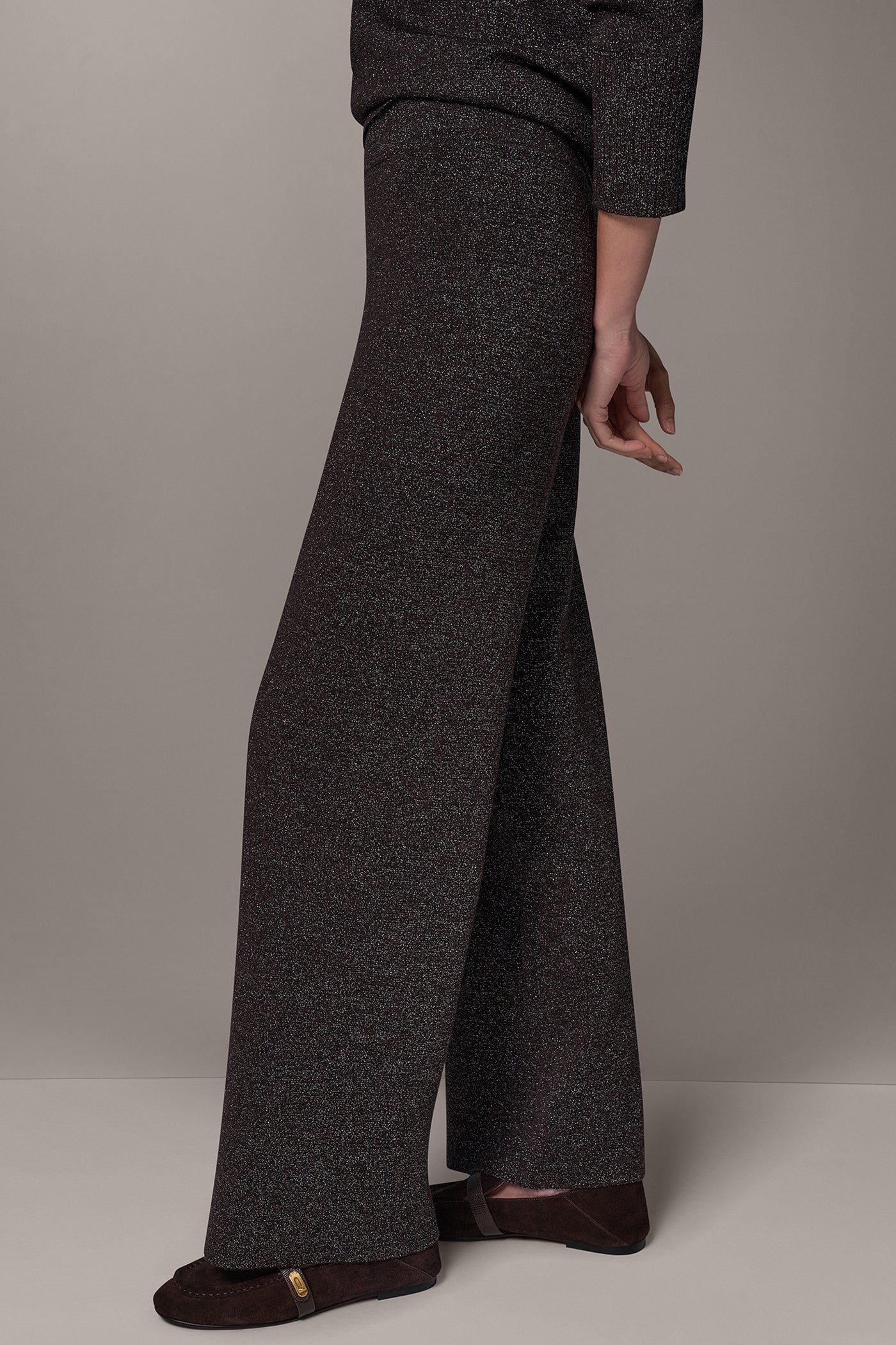 HIGH-RISE METALLIC WOOL BLEND PANT (alternate view)