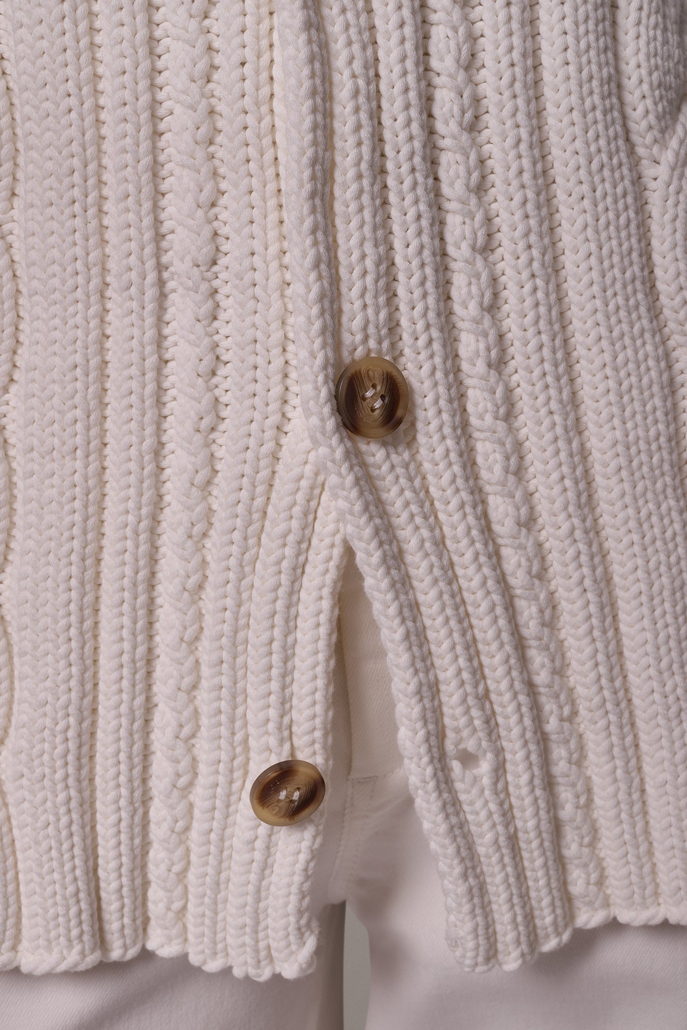 CABLE FOLD OVER COLLAR CARDIGAN VIEW 6