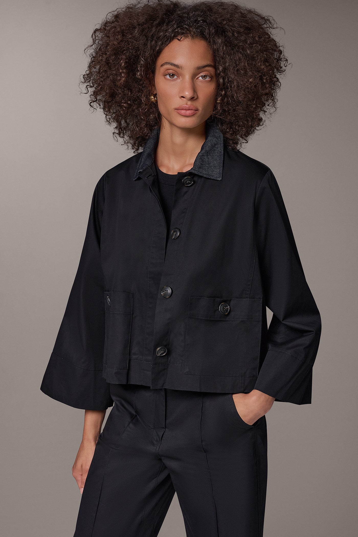 BELL SLEEVE TRAPEZE JACKET VIEW 1