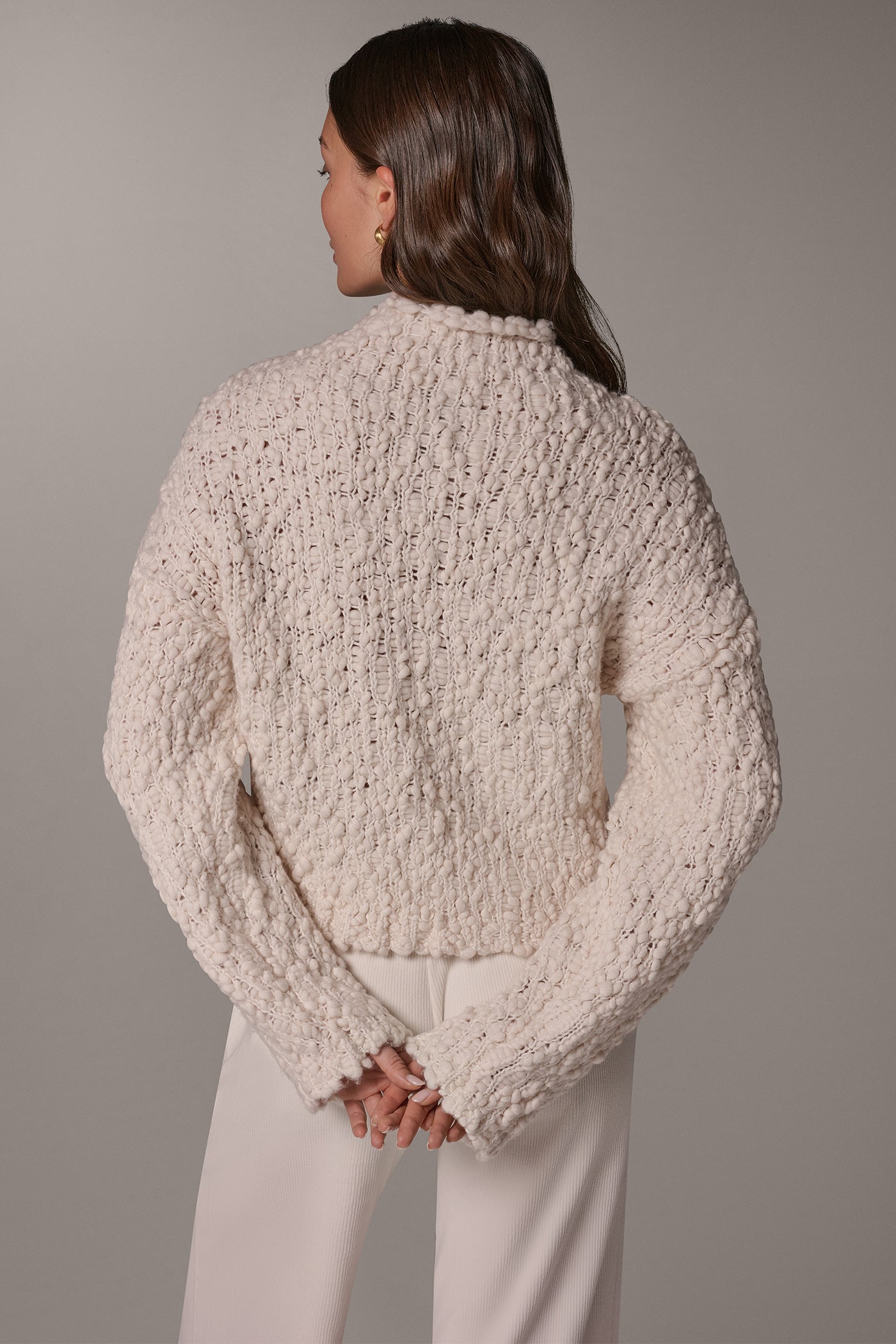 CROPPED WOOL BLEND SWEATER VIEW 2
