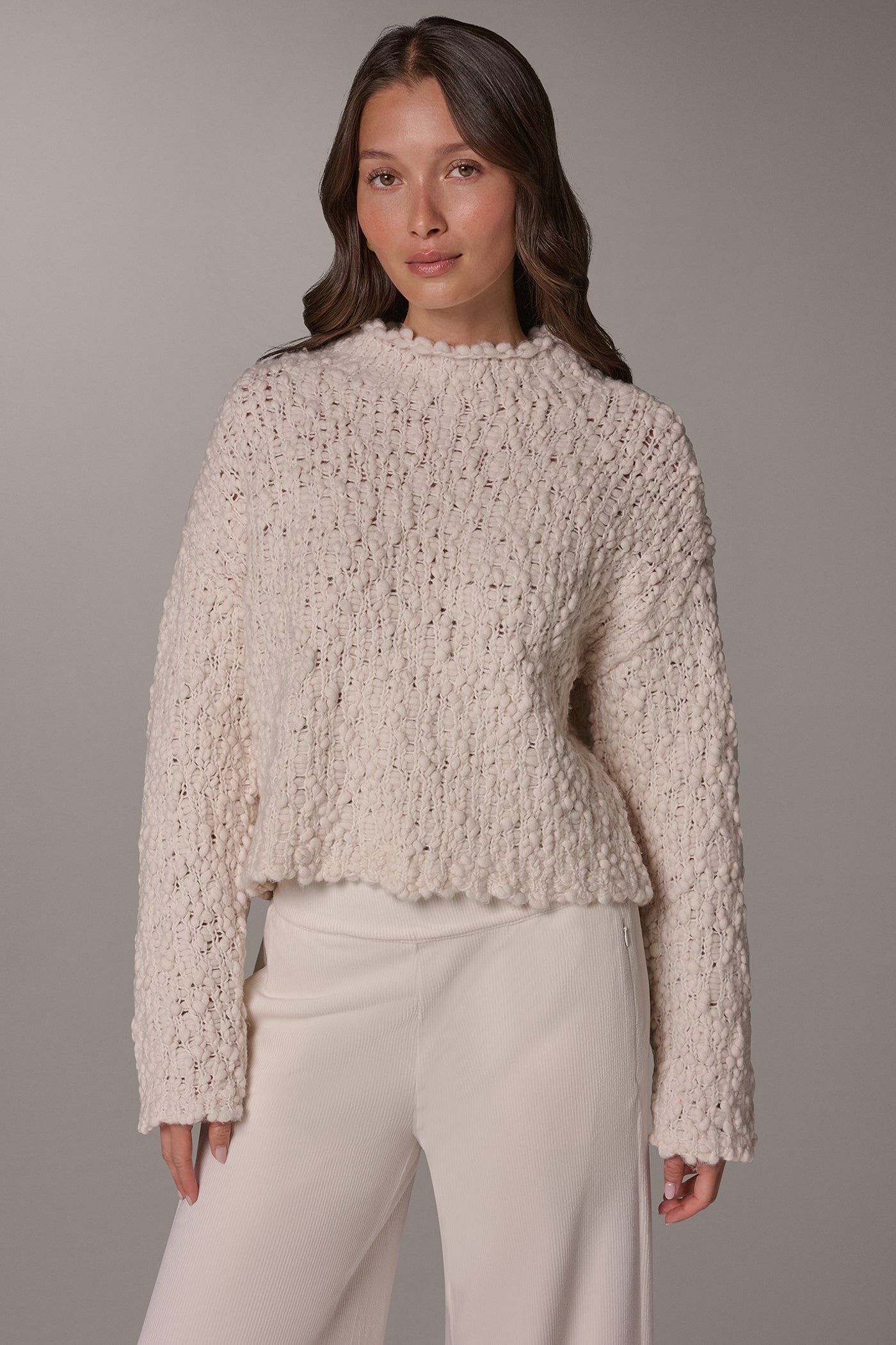 CROPPED WOOL BLEND SWEATER VIEW 1