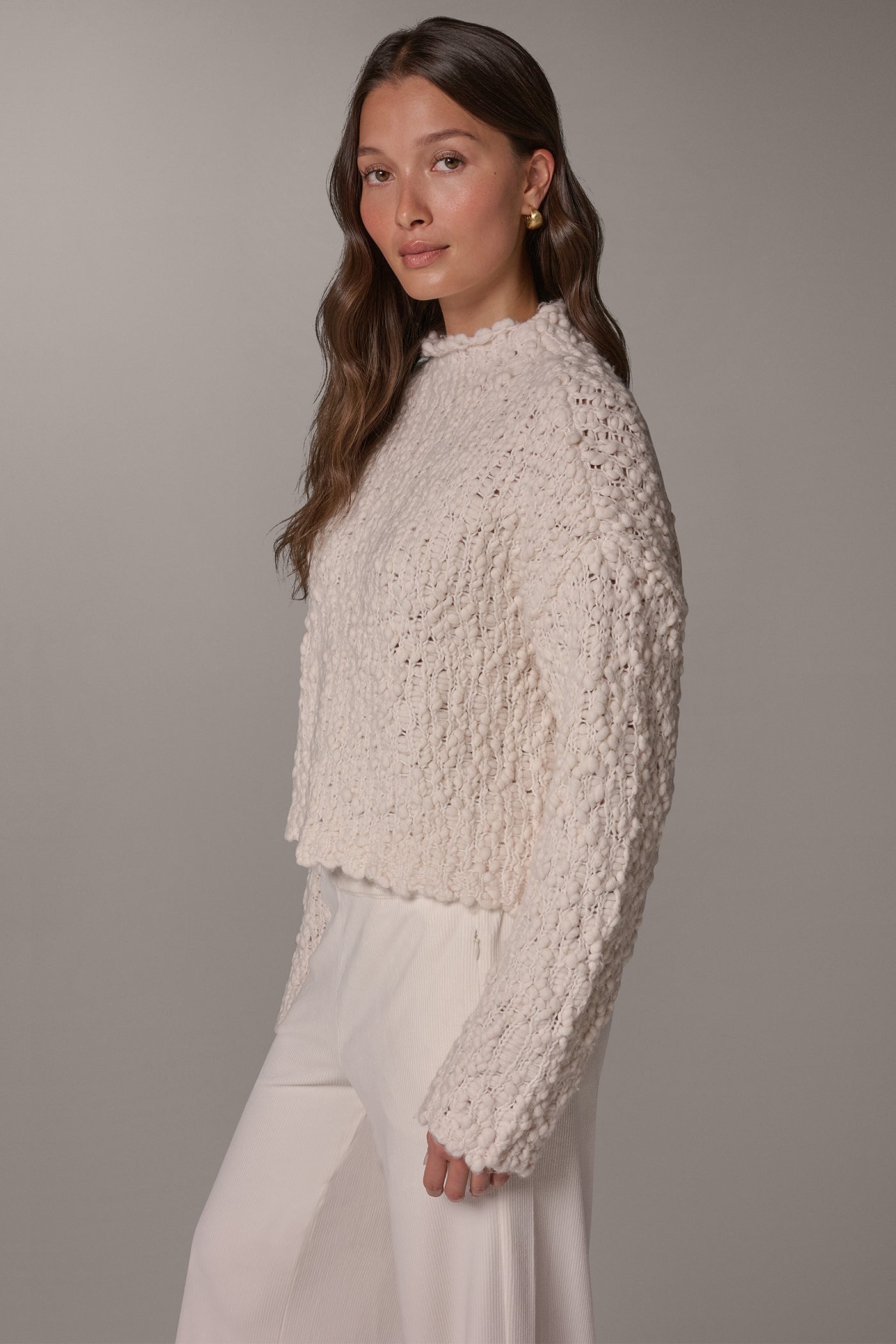 CROPPED WOOL BLEND SWEATER VIEW 4