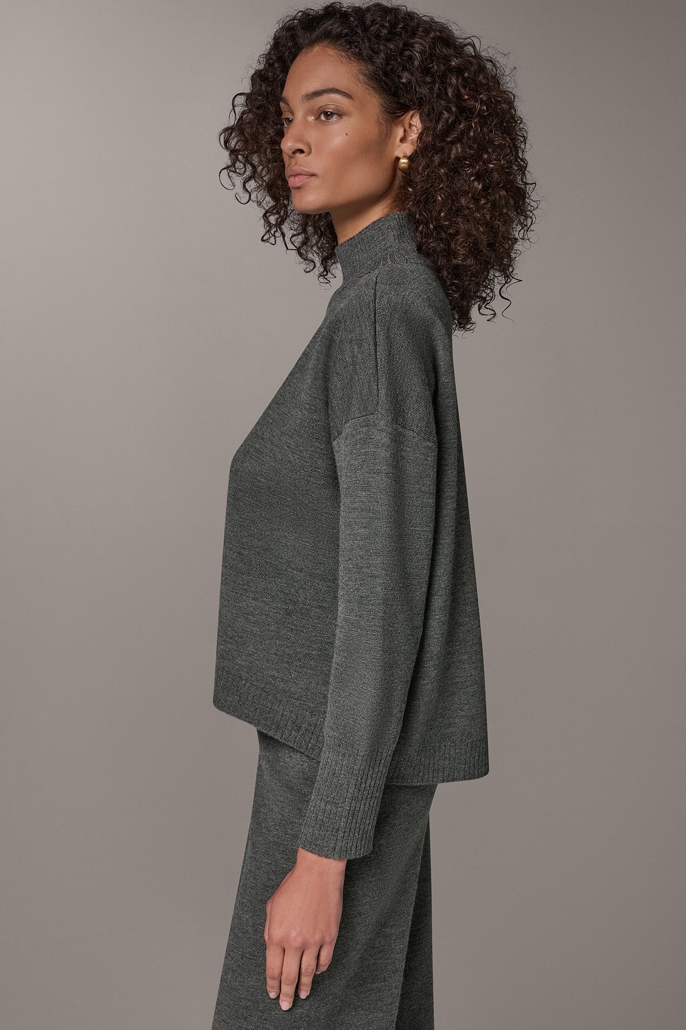 RIBBED MERINO WOOL BLEND SWEATER VIEW 2