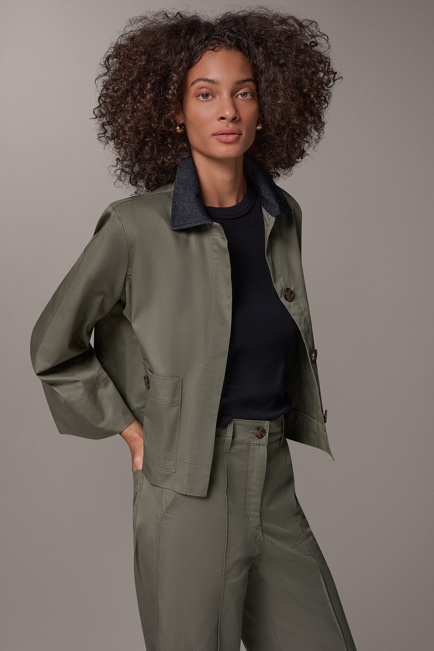 BELL SLEEVE TRAPEZE JACKET VIEW 2