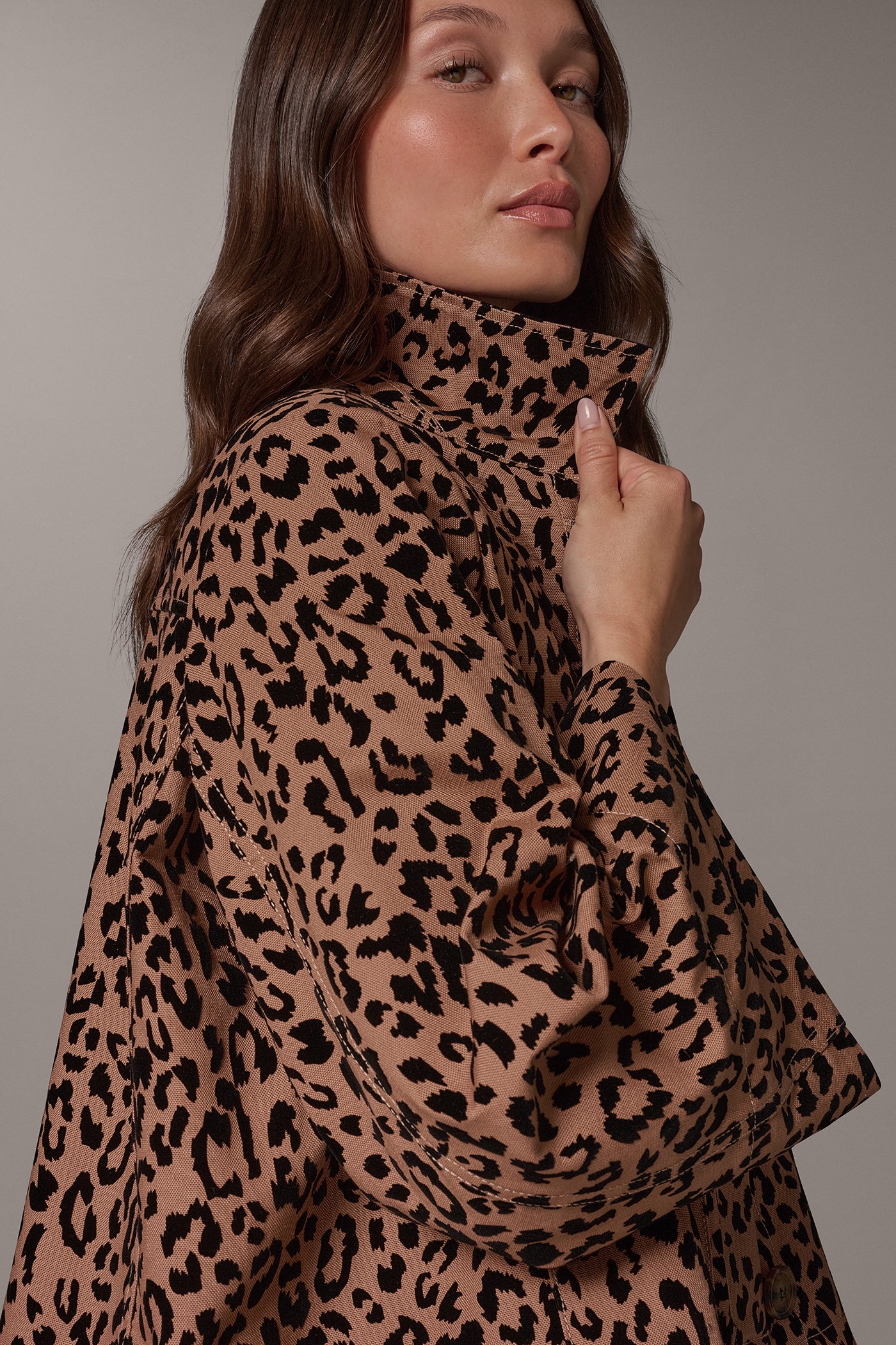 PRINTED BELL SLEEVE TRAPEZE JACKET VIEW 4