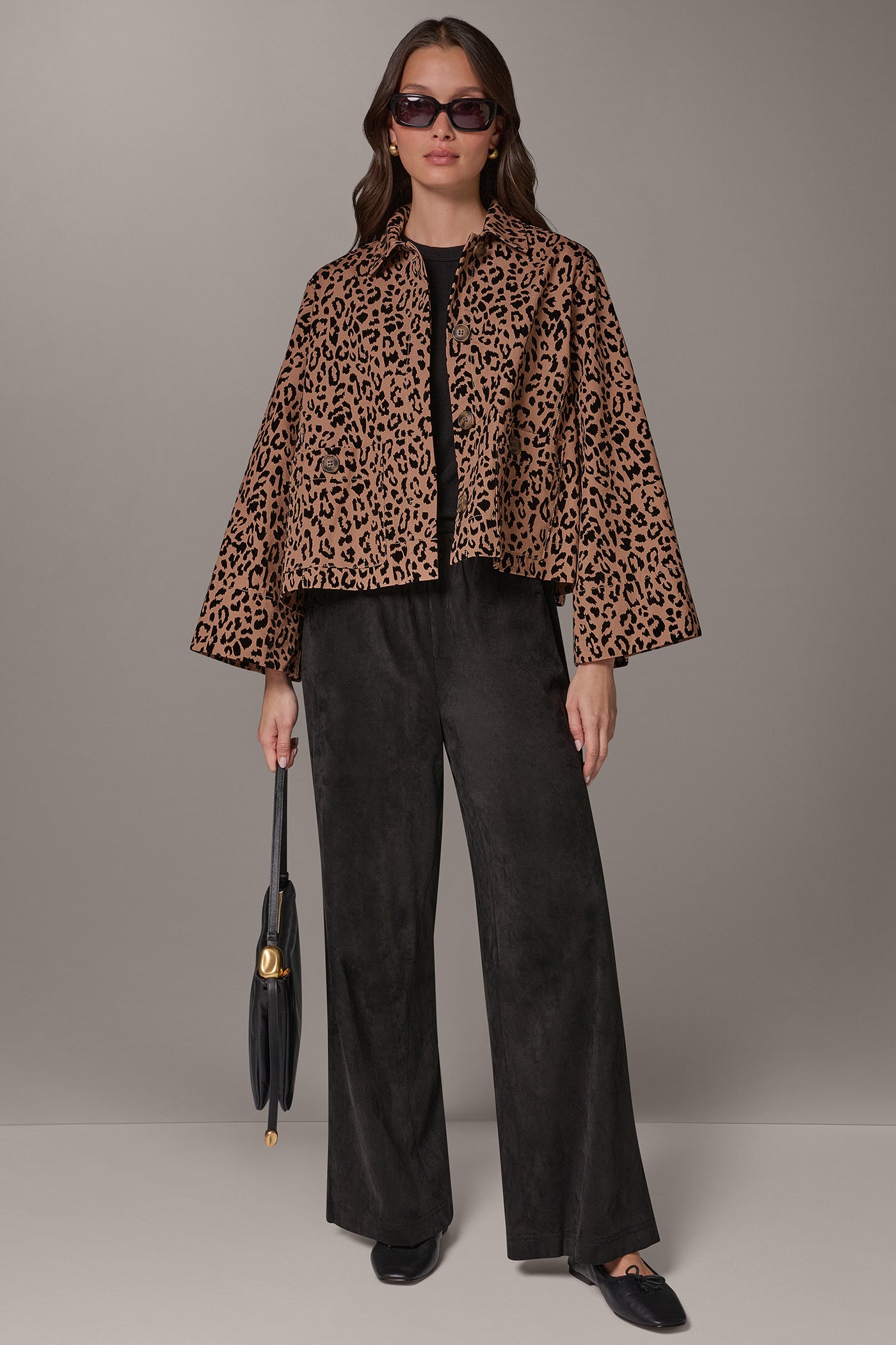 PRINTED BELL SLEEVE TRAPEZE JACKET VIEW 7
