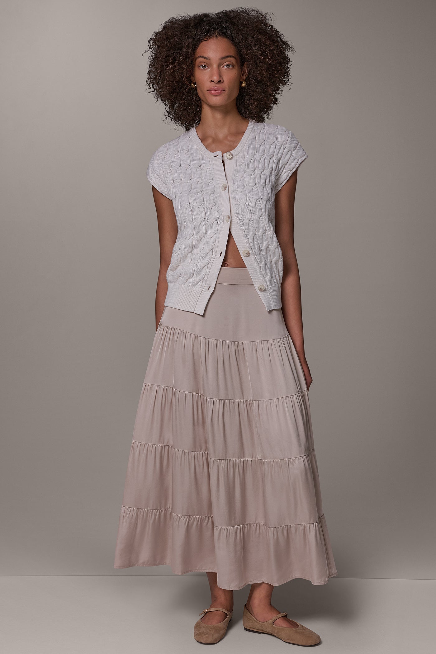 SATIN FLAT FRONT PRARIE SKIRT VIEW 7