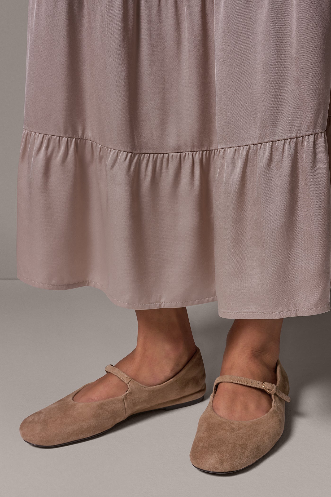 SATIN FLAT FRONT PRARIE SKIRT VIEW 4