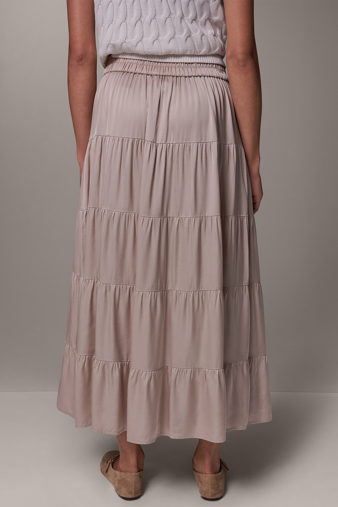 SATIN FLAT FRONT PRARIE SKIRT VIEW 3