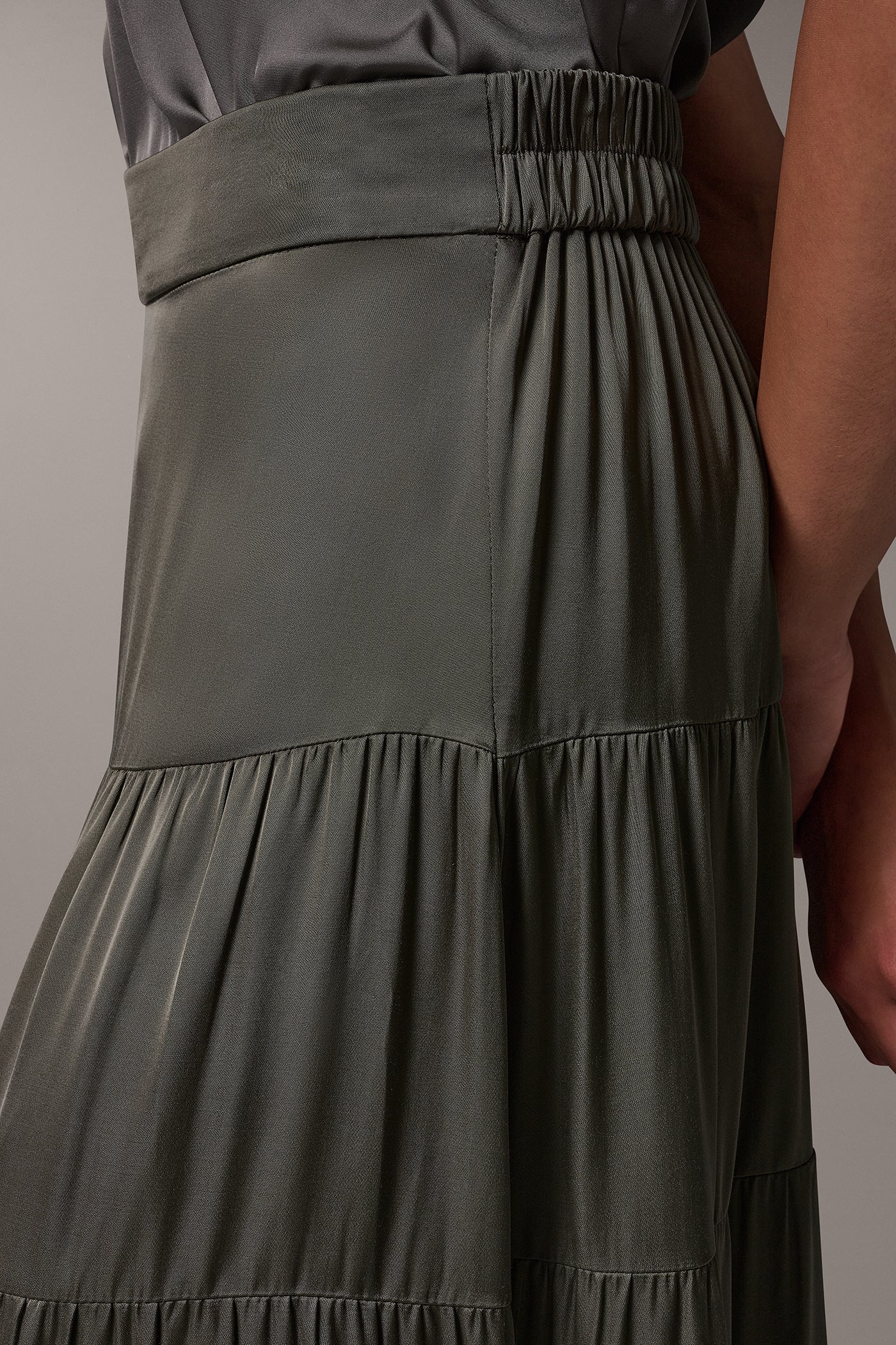 SATIN FLAT FRONT PRARIE SKIRT VIEW 5