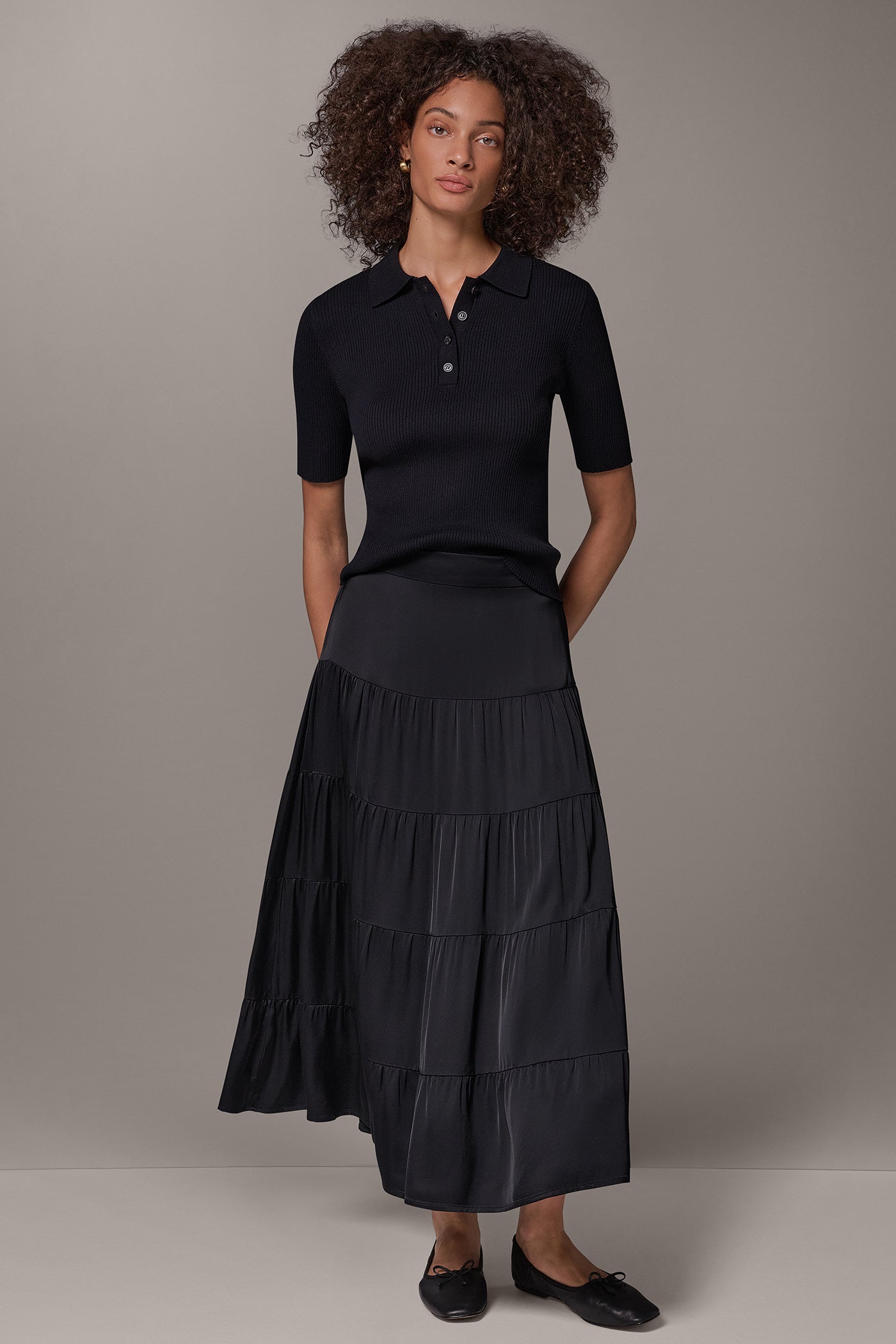 SATIN FLAT FRONT PRARIE SKIRT VIEW 7