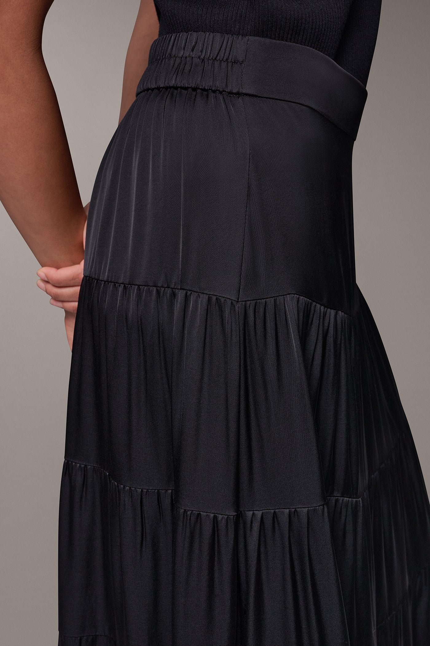 SATIN FLAT FRONT PRARIE SKIRT VIEW 4