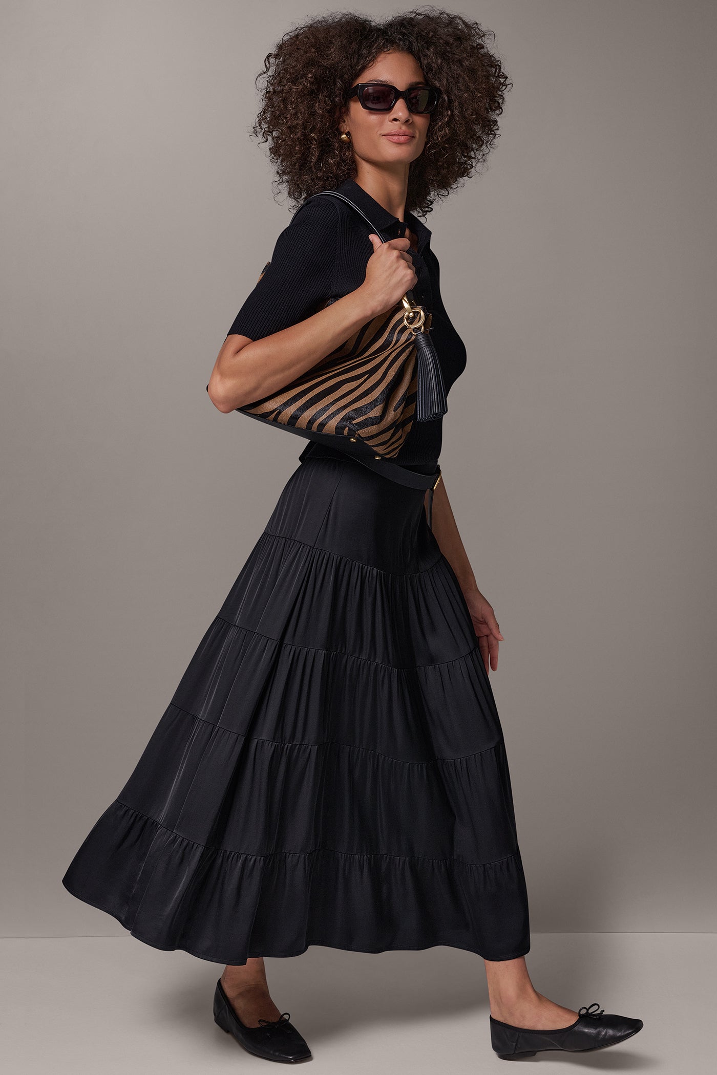 SATIN FLAT FRONT PRARIE SKIRT VIEW 2
