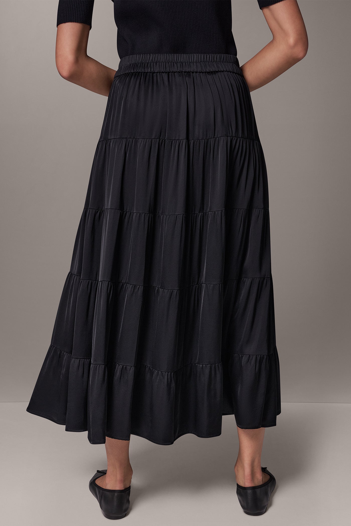 SATIN FLAT FRONT PRARIE SKIRT VIEW 5