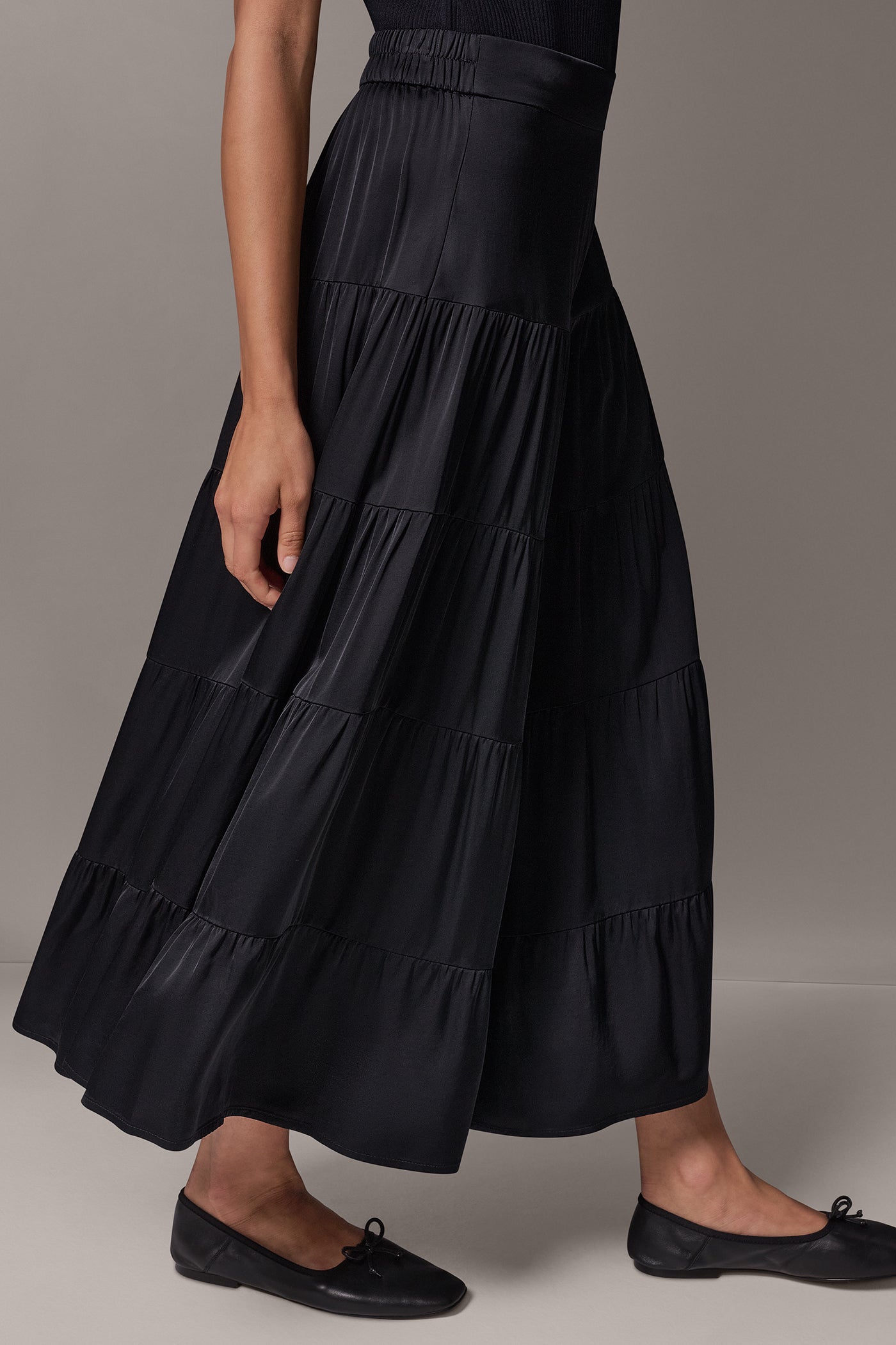 SATIN FLAT FRONT PRARIE SKIRT VIEW 3