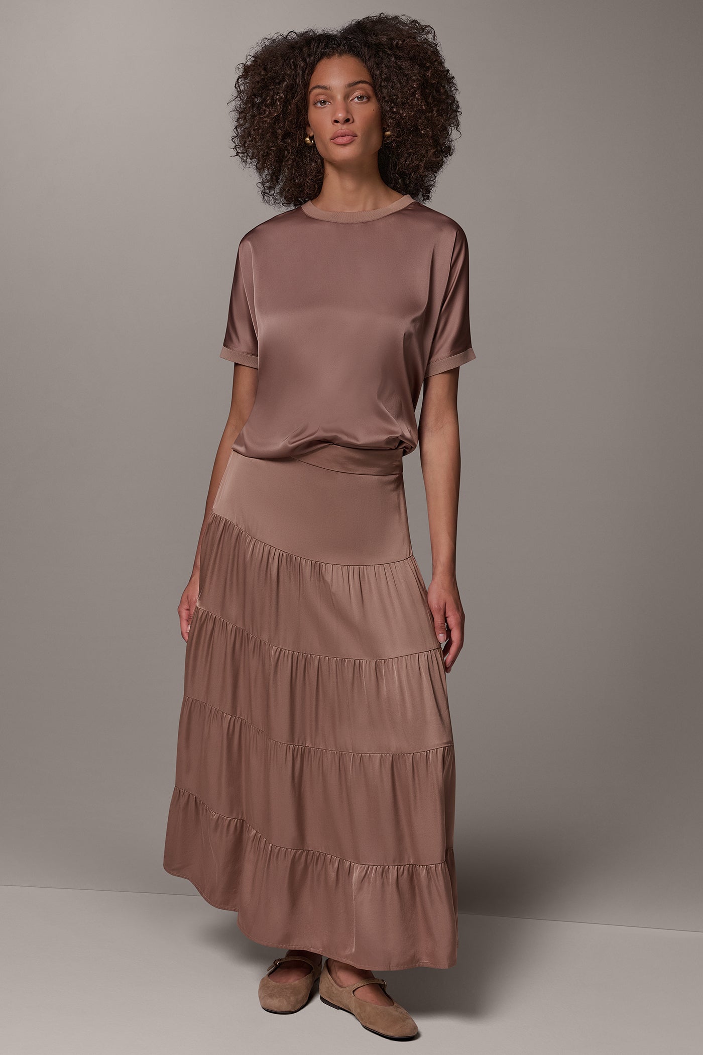 SATIN FLAT FRONT PRARIE SKIRT VIEW 6