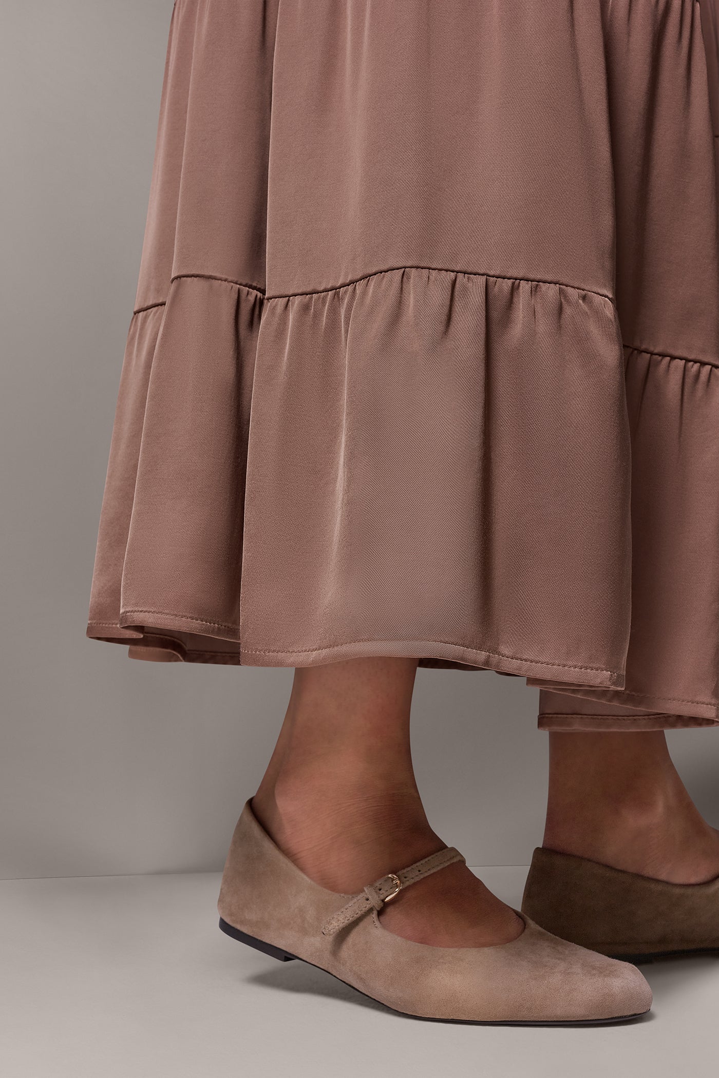SATIN FLAT FRONT PRARIE SKIRT VIEW 4