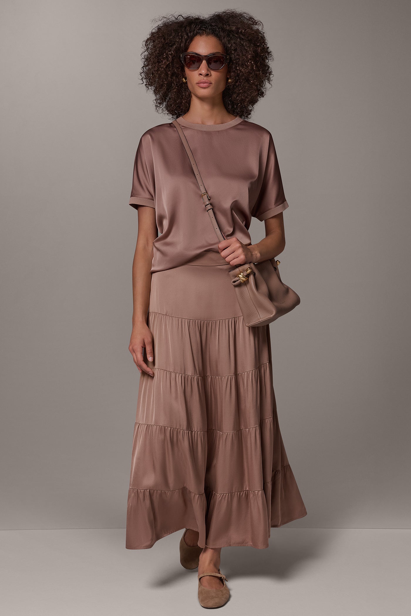 SATIN FLAT FRONT PRARIE SKIRT VIEW 7