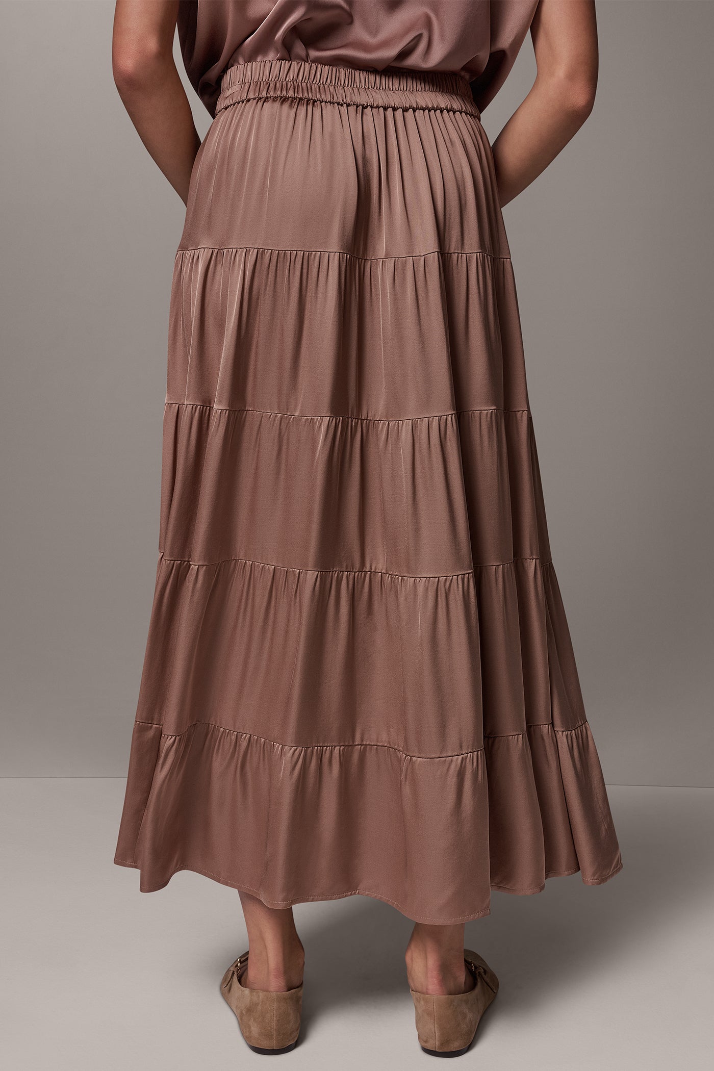 SATIN FLAT FRONT PRARIE SKIRT VIEW 3