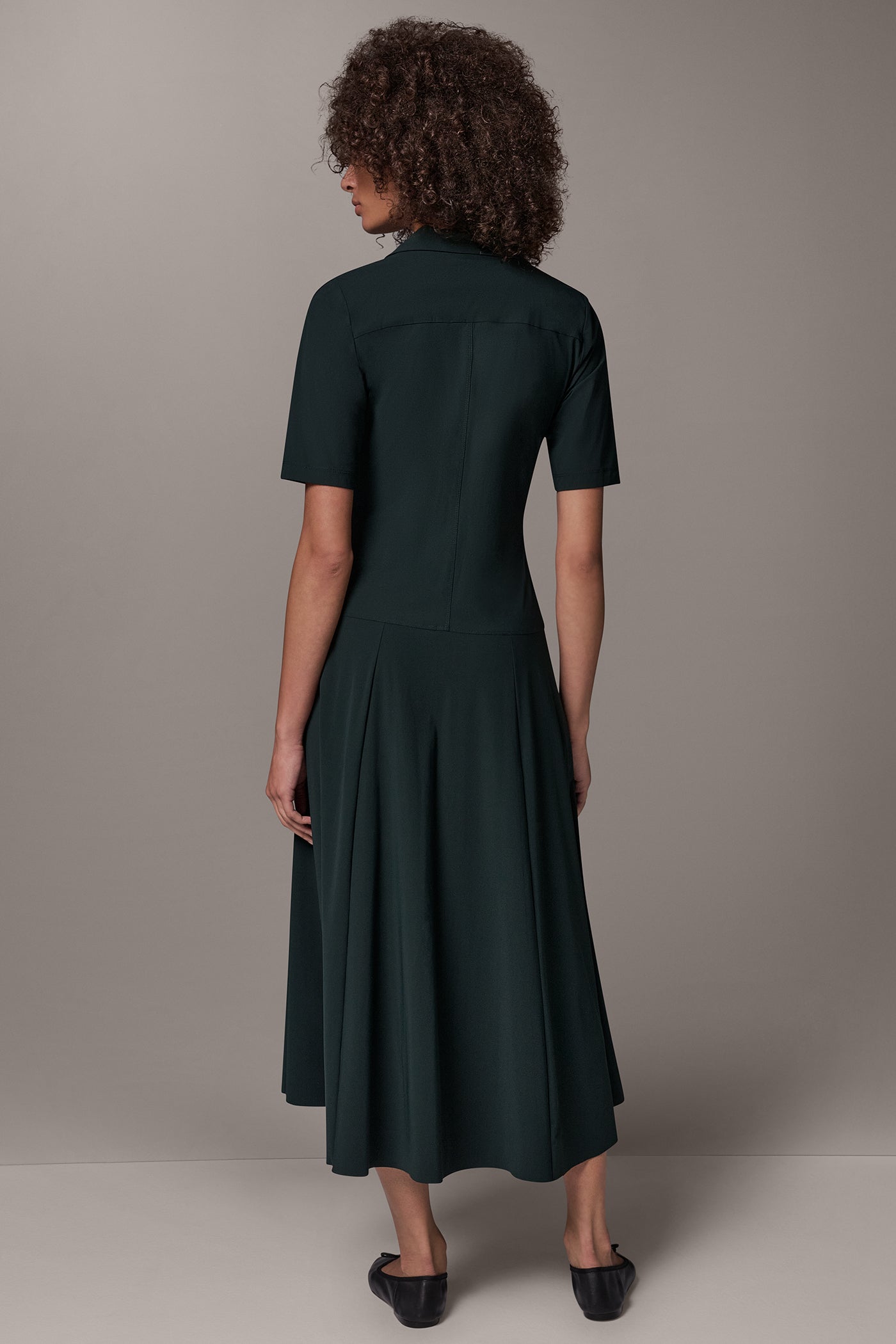 WARP KNIT ELBOW SLEEVE DRESS VIEW 3