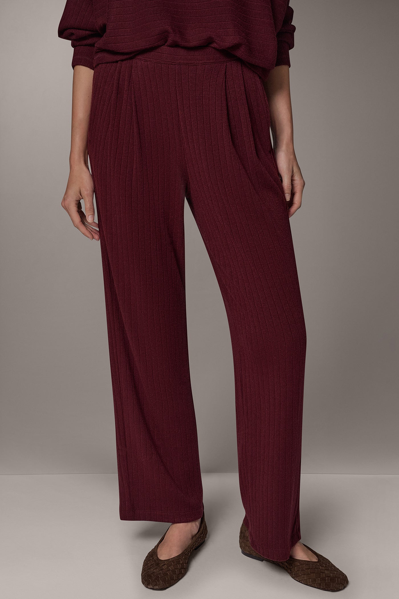 MID-RISE RIB-KNIT PULL-ON PANT VIEW 1