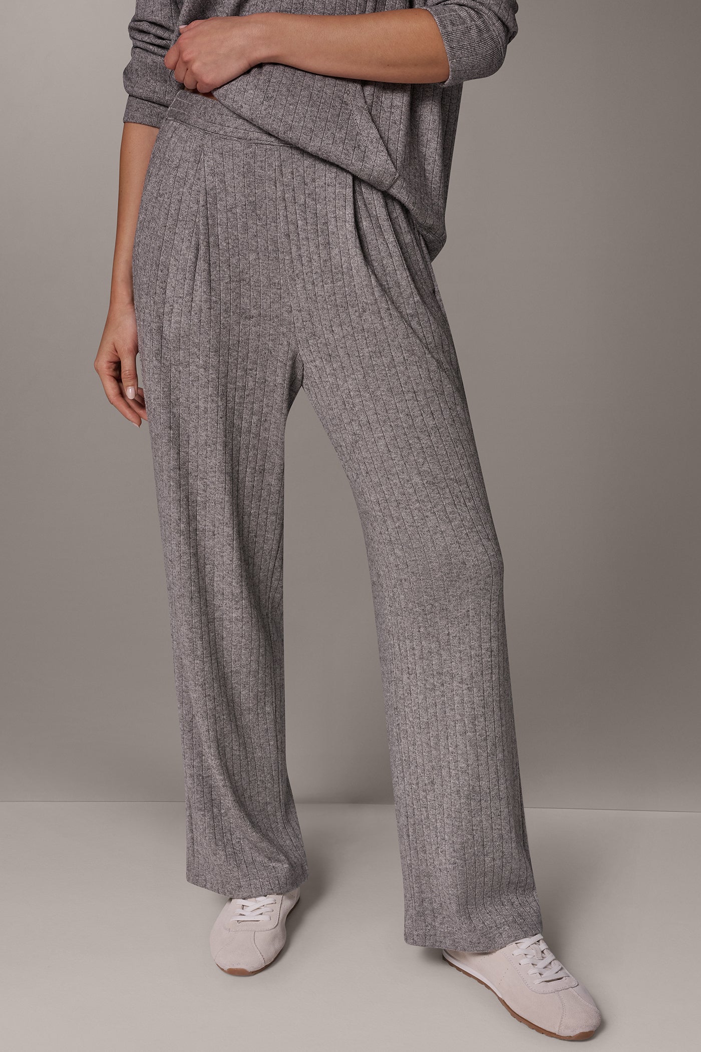MID-RISE RIB-KNIT PULL-ON PANT VIEW 1